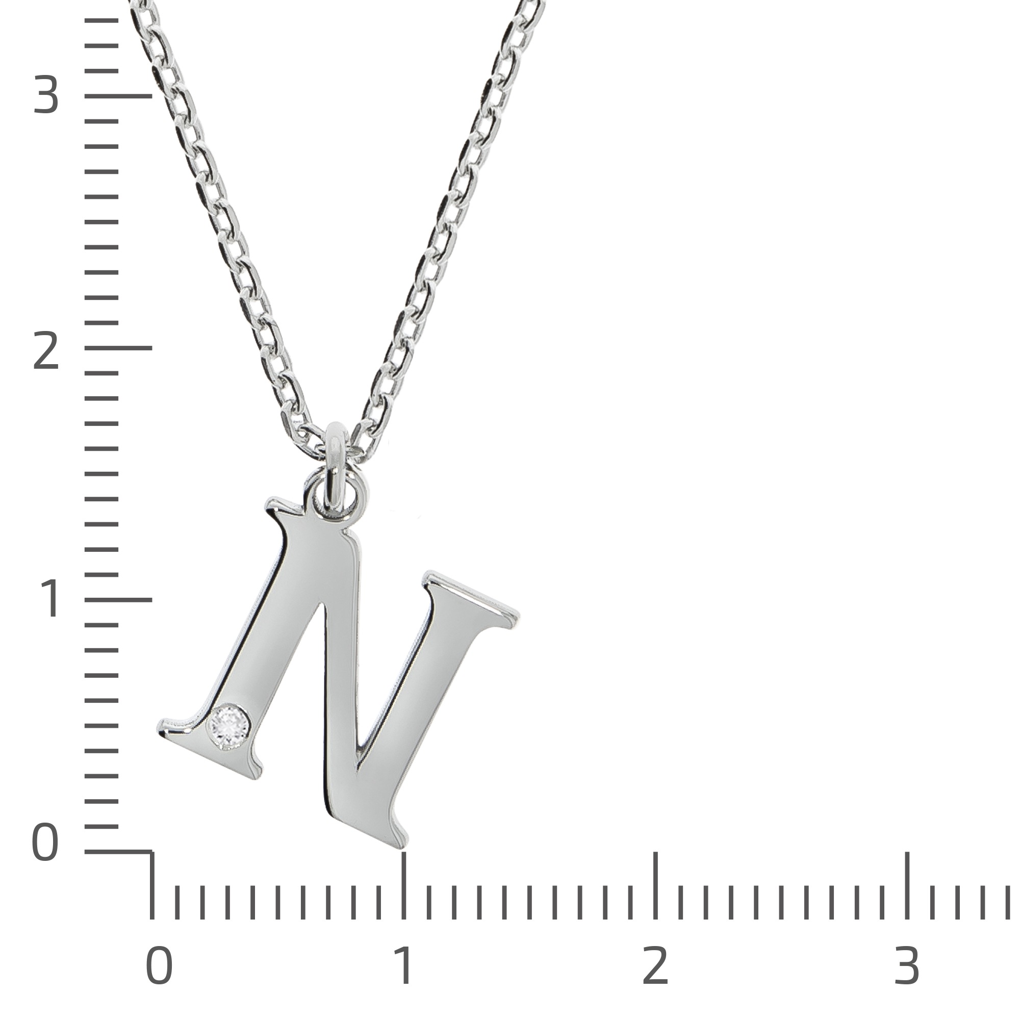 Diamonds by Ellen K. Kette mit Anhänger »Silber 925 mit 1x Diamant 0,008ct. Buchstabe N«