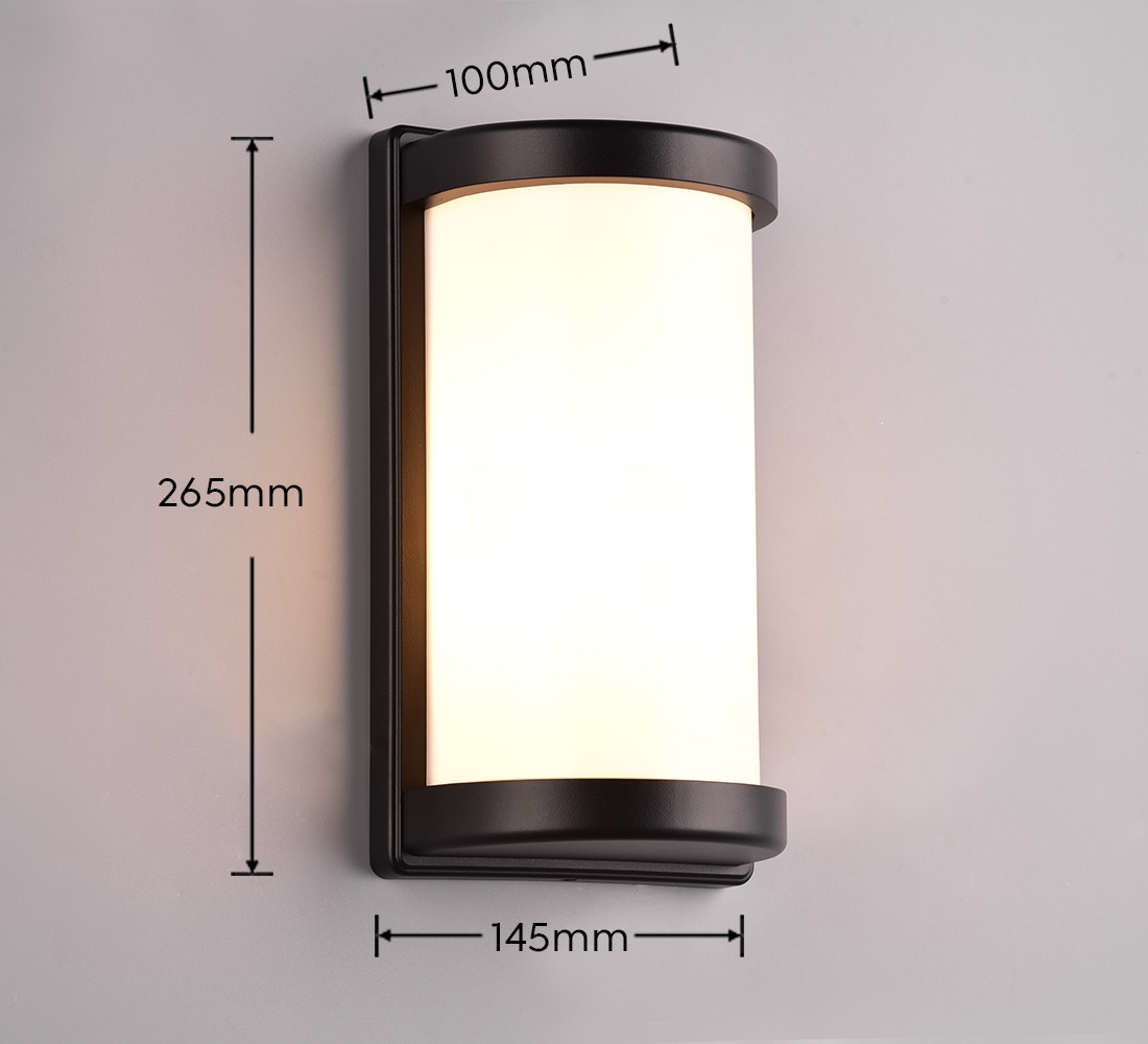 REALITY Leuchten Außen-Wandleuchte »PUELO, Outdoor Wandlampe Hauswand Fassade Garten, exkl 1x E27 max 10W«, 1 flammig, Leuchtmittel E27 | Leuchtmittel wechselbar, halbrunde Aussen Wandlampe aus Aluminium, IP44, Höhe 26cm Breite 14 cm