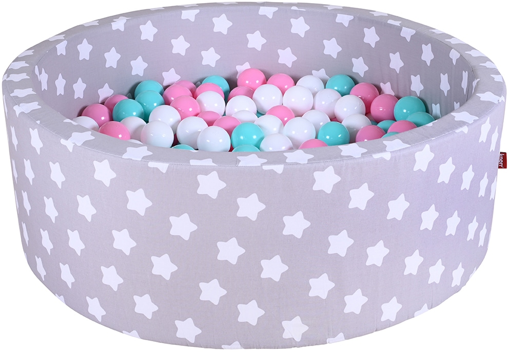 Knorrtoys® Bällebad »Soft, Grey White Stars«, mit 300 Bällen rose/creme/lightBlue; Made in Germany