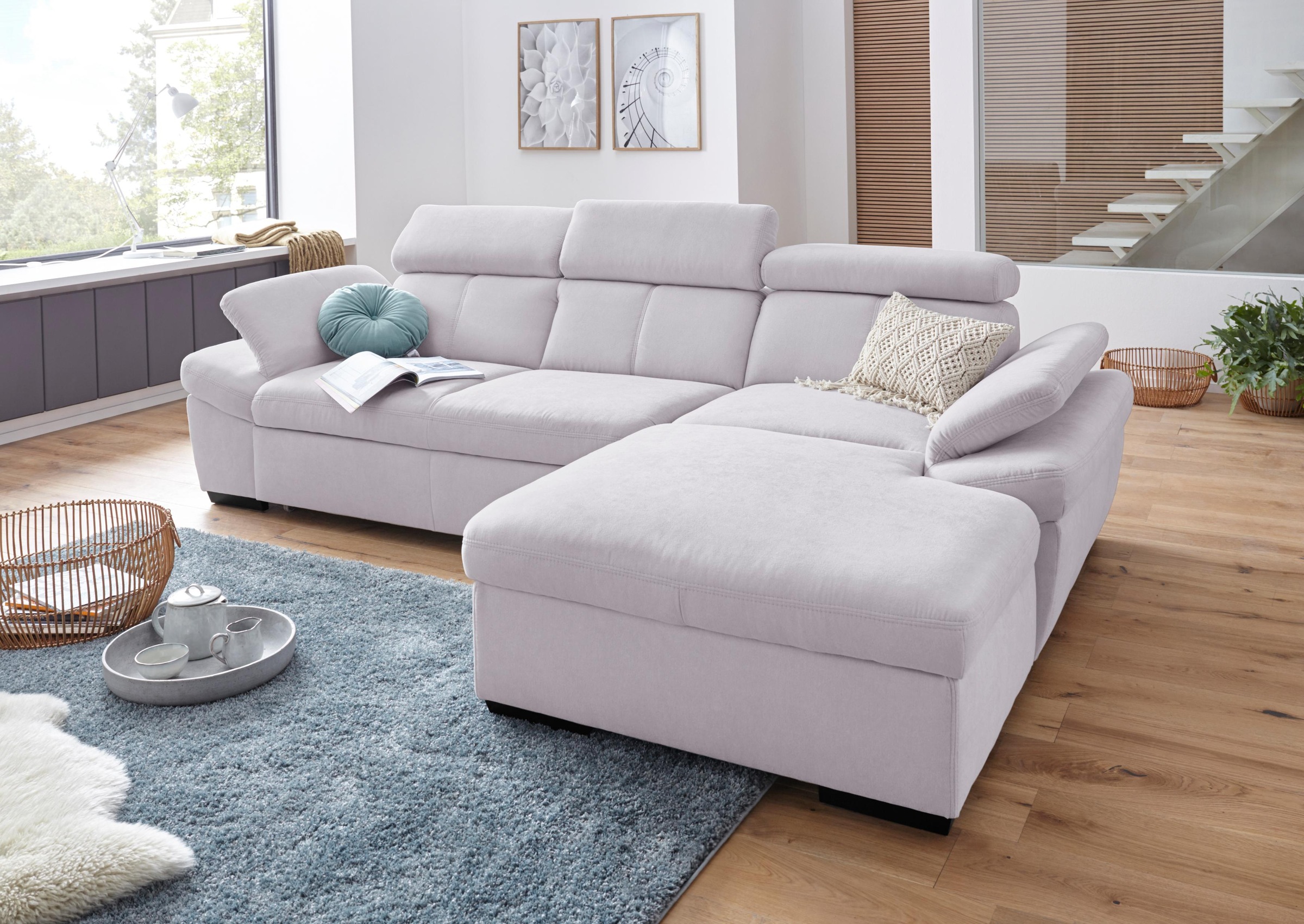 exxpo - sofa fashion Ecksofa »Salerno, inkl. Arm-& Kopfteilverstellung, beq günstig online kaufen