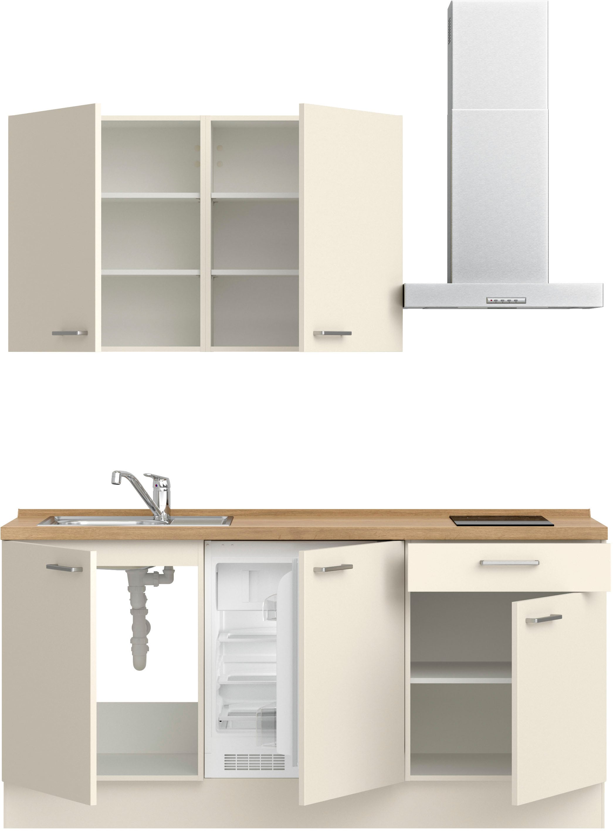 nobilia® Küchenzeile »"Touch I"«, vormontiert, Ausrichtung wählbar, Breite 180 cm, wahlw. mit E-Geräten