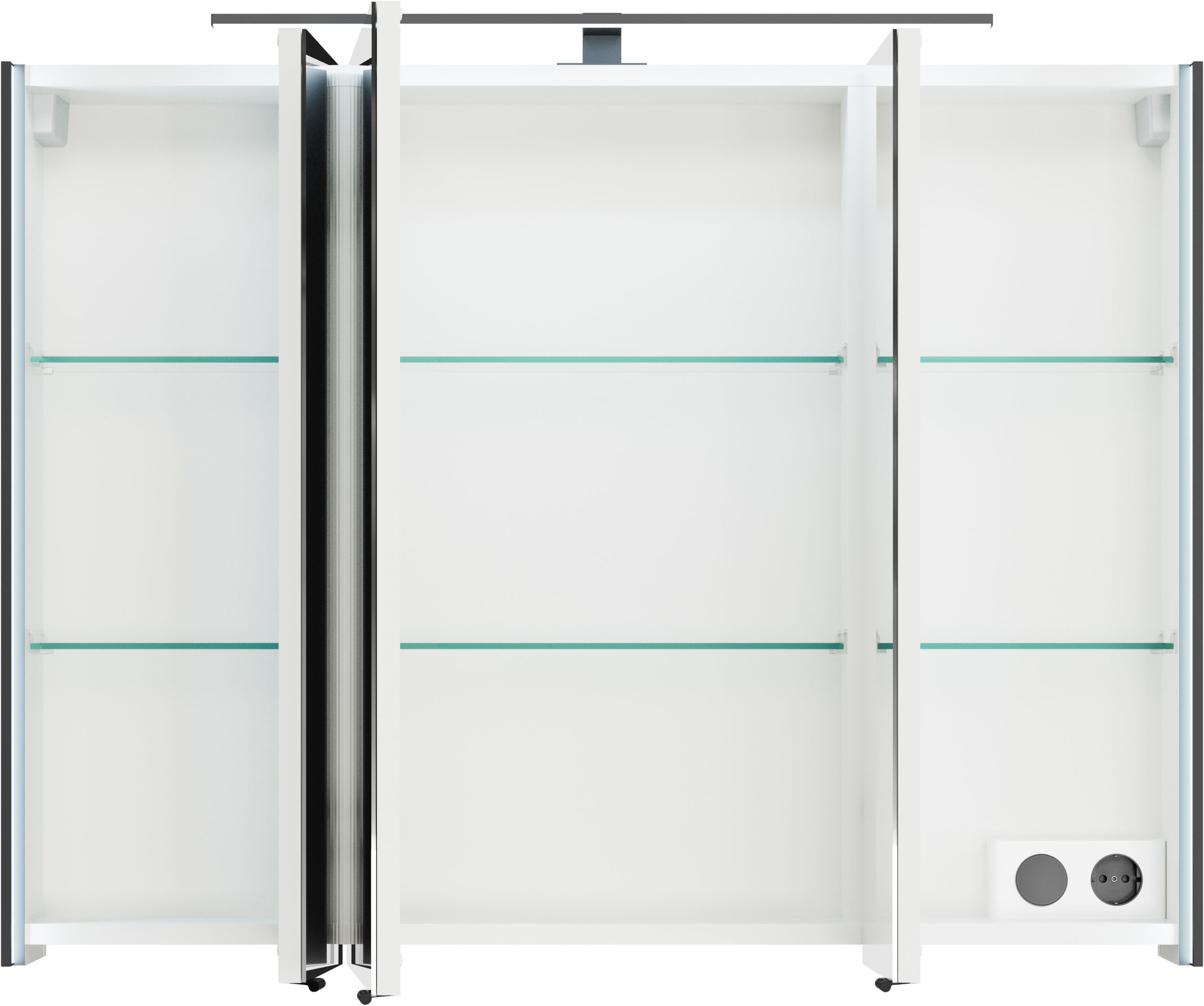 Saphir Badmöbel-Set »Serie 7045 2-teilig Mineralmarmor-Waschtisch mit LED-Spiegelschrank«, (Set, 2 St.), Badezimmer-Set 93,2 cm breit, inkl. Türdämpfer, 3 Türen, 2 Schubladen