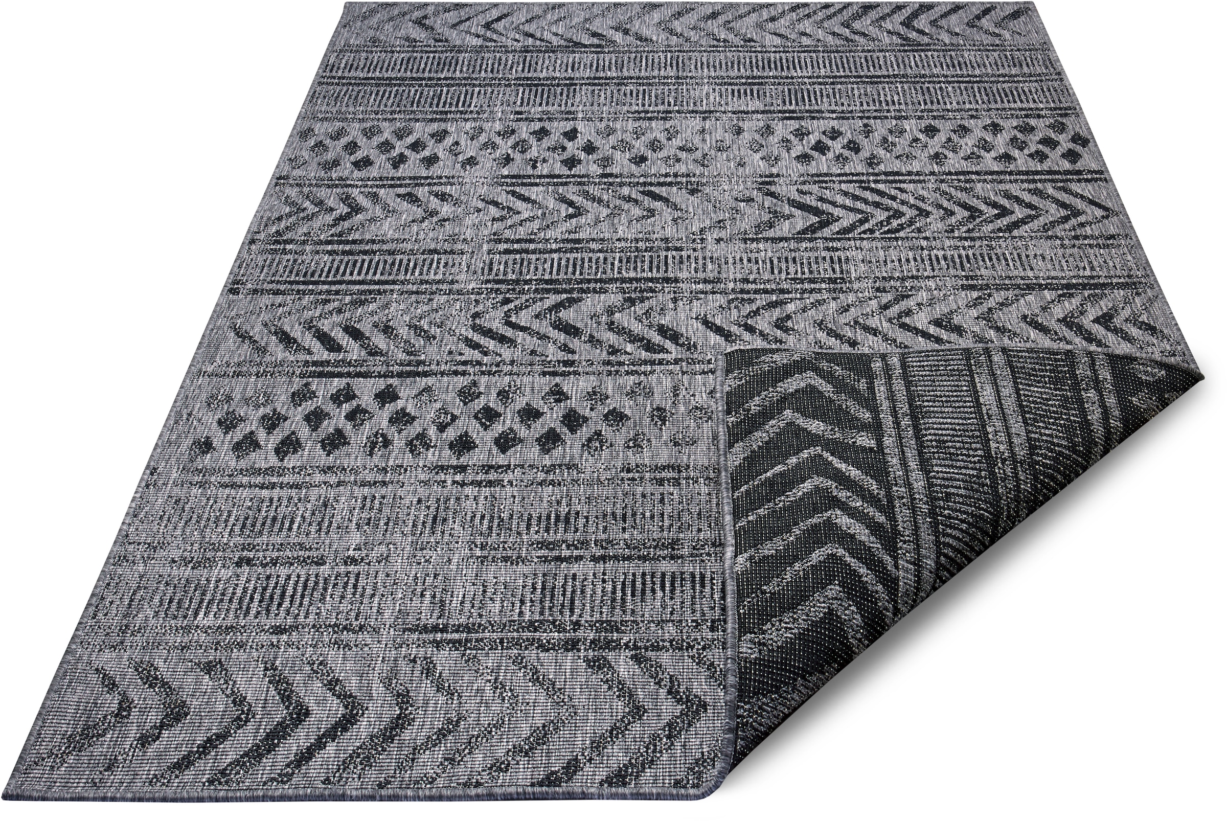 NORTHRUGS Teppich »BIRI Wendeteppich«, rechteckig, 5 mm Höhe, In-& Outdoor, Wetterfest, Balkon, Läufer, Wohnzimmer, Wasserfest, Boho