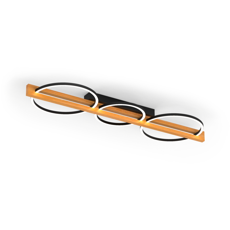 ECO-LIGHT LED Deckenleuchte »LED-Deckenleuchte TOVAK« LED-Board Warmweiß schwarz, holzfarben