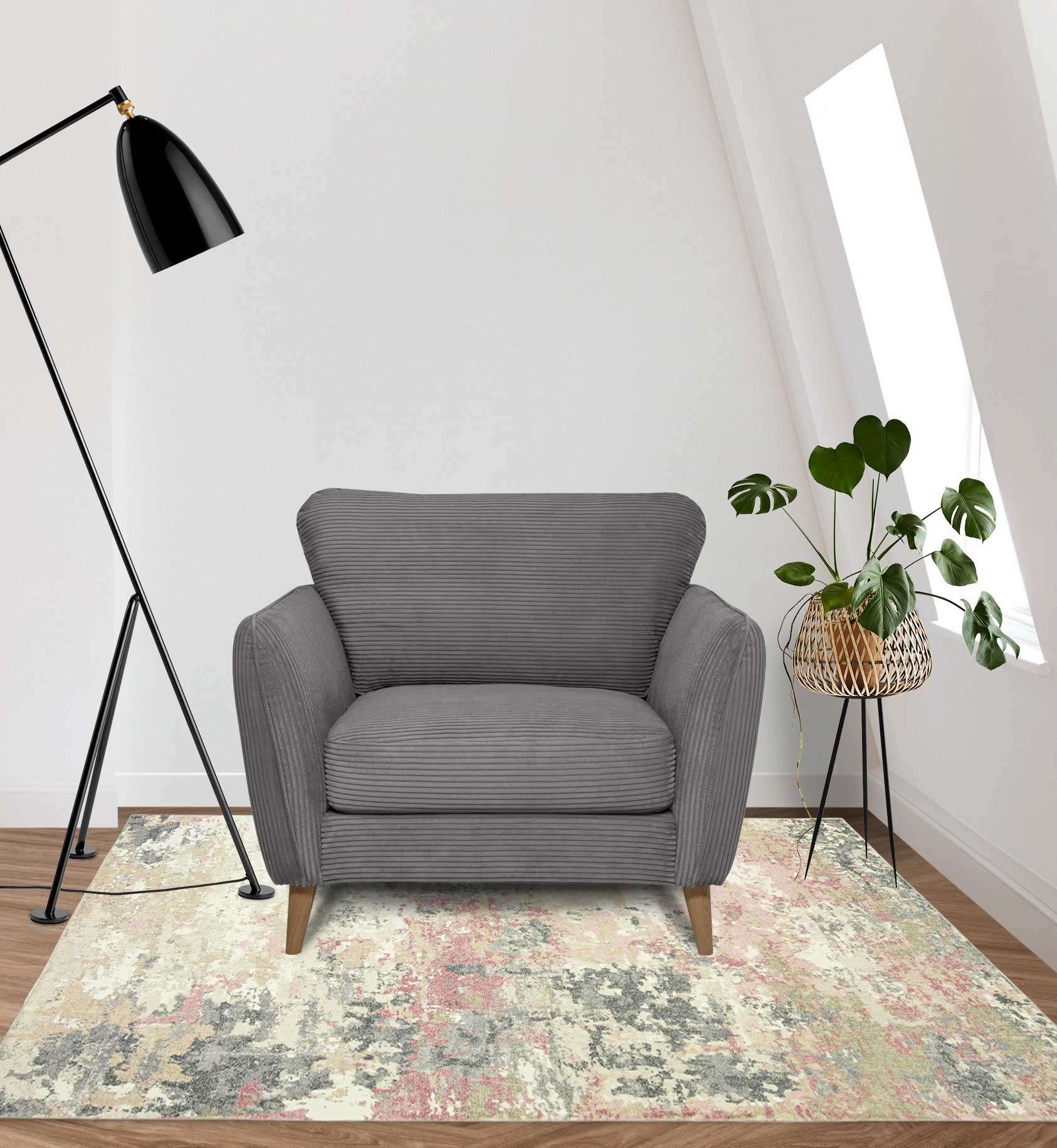 Home affaire Sessel »MARSEILLE«, Massivholzbeine Eiche, Landhausstil, Wellenunterfederung