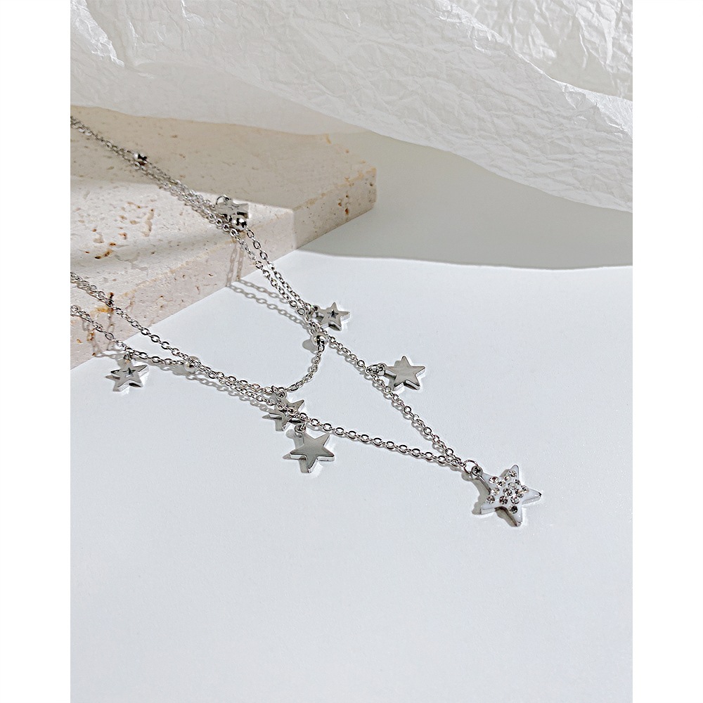 3. Bild von COLLEZIONE ALESSANDRO Kette mit Anhänger »Stella«, mit kleinen Glassteinen