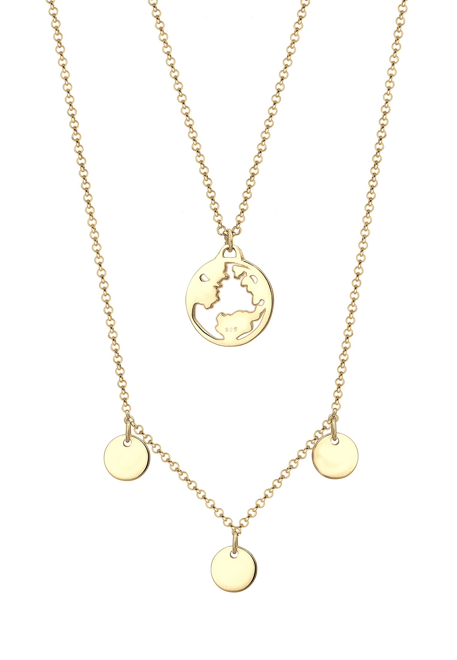 Elli Gliederkette »Geo Weltkugel Wanderlust Layer 925 Sterling Silber«