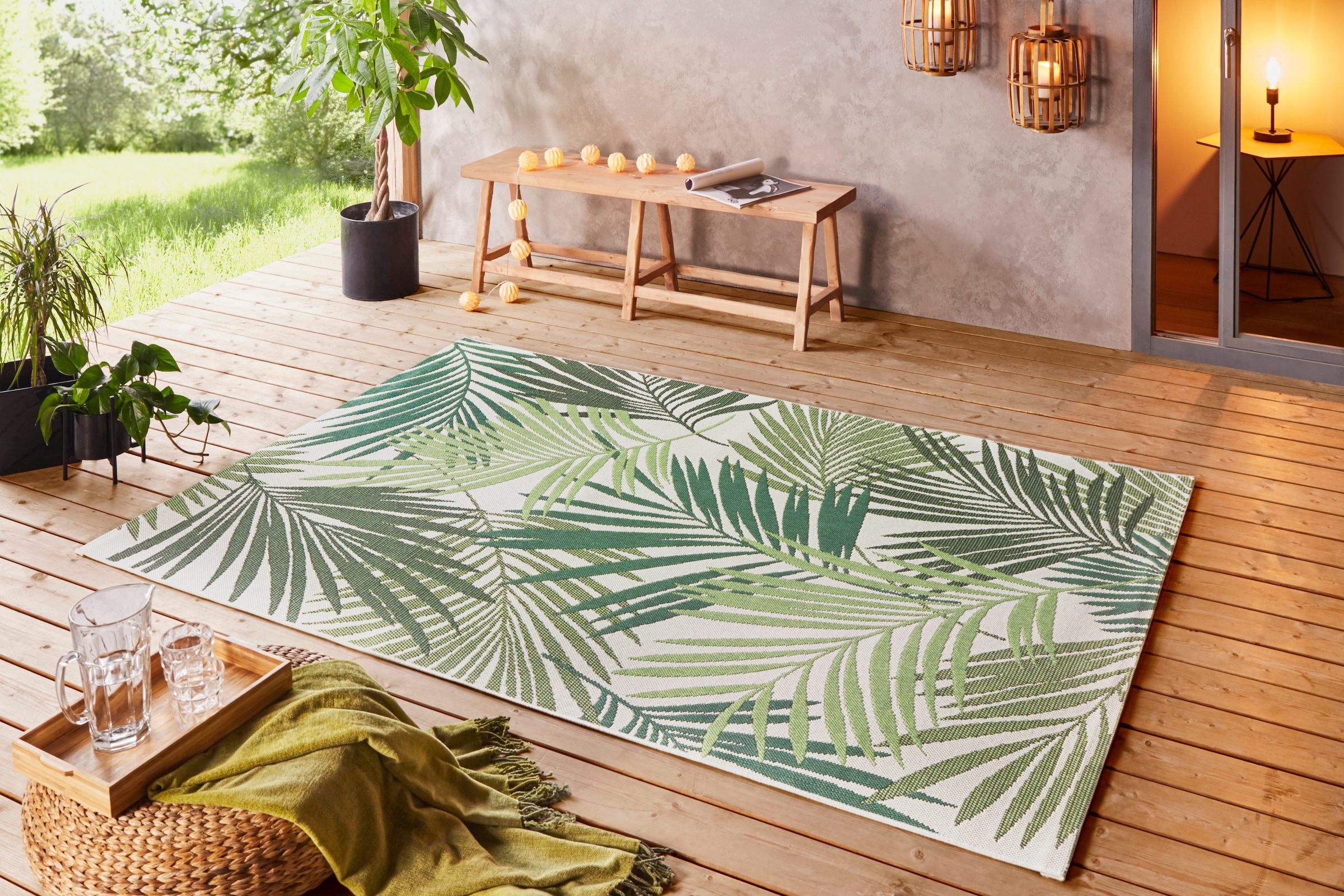 NORTHRUGS Teppich »Vai«, rechteckig, 8 mm Höhe, In- & Outdoor, Geometrisches Muster, Garten, Terrasse, Wohnzimmer