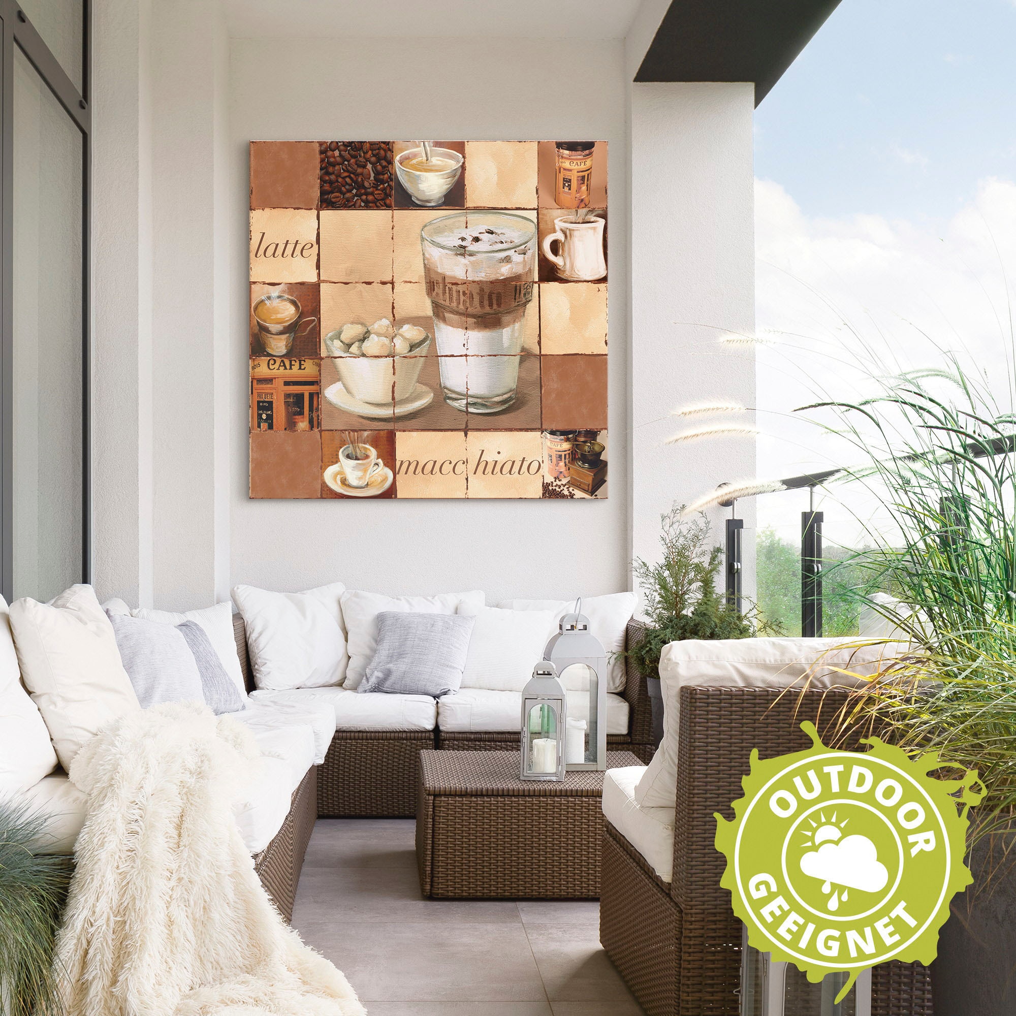Artland Wandbild »Latte Macchiato Collage«, Getränke, (1 St.), als Alubild, Leinwandbild, Wandaufkleber oder Poster in versch. Größen