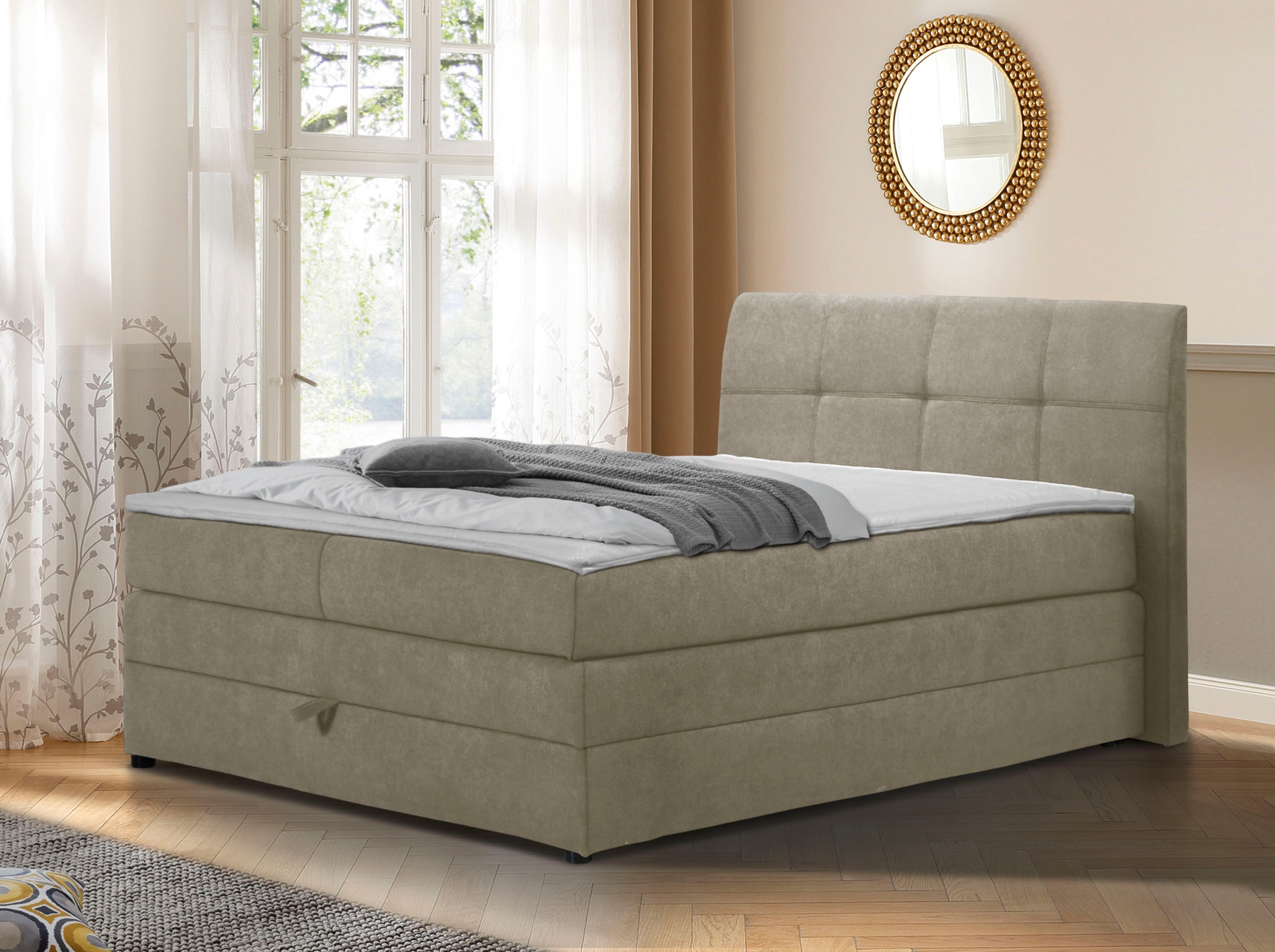 Bild von Home affaire Boxspringbett »Finja«, (4 St.), besonders komfortable Liegehöhe, mit praktischem Bettkasten