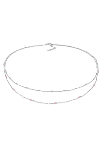Elli Gliederkette »Layer Rosa Quarz Kugeln Beads 925 Silber« kaufen