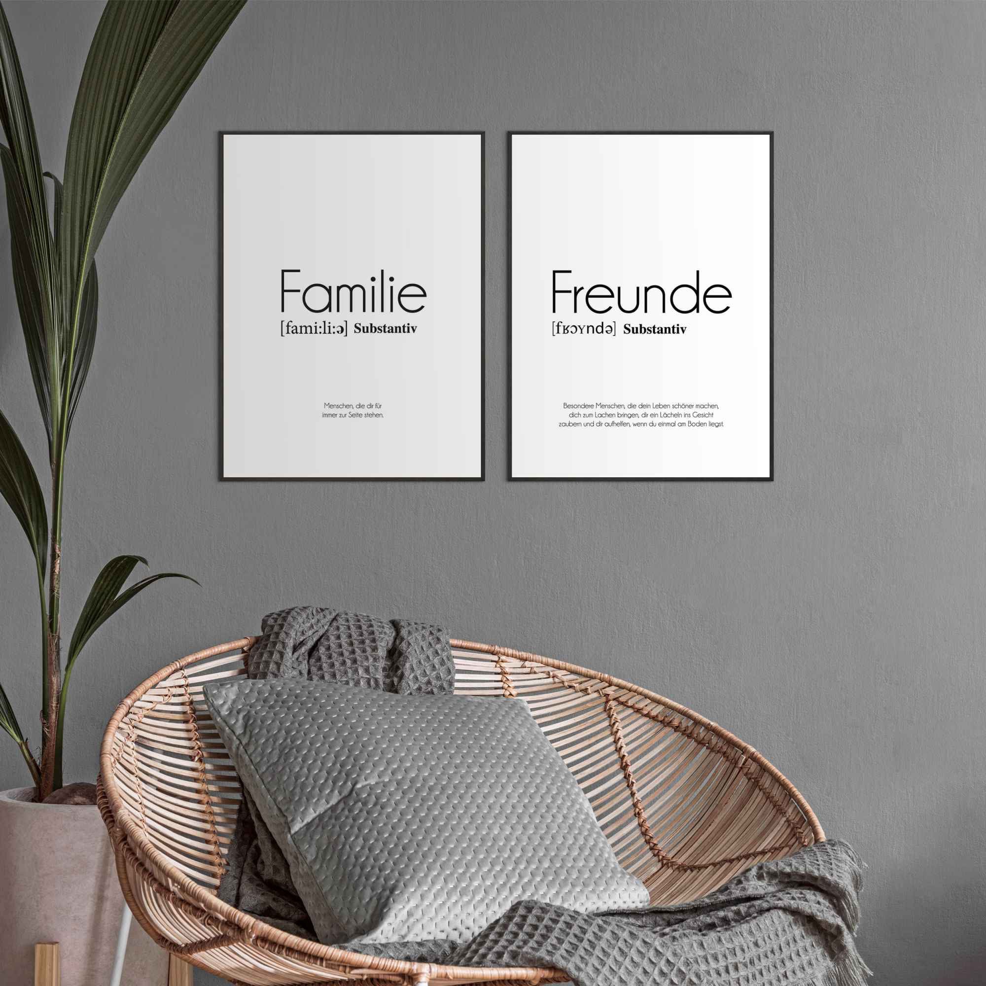 Reinders! Wandbild »Familie Text - Modern - Freunde«, (2 St.)