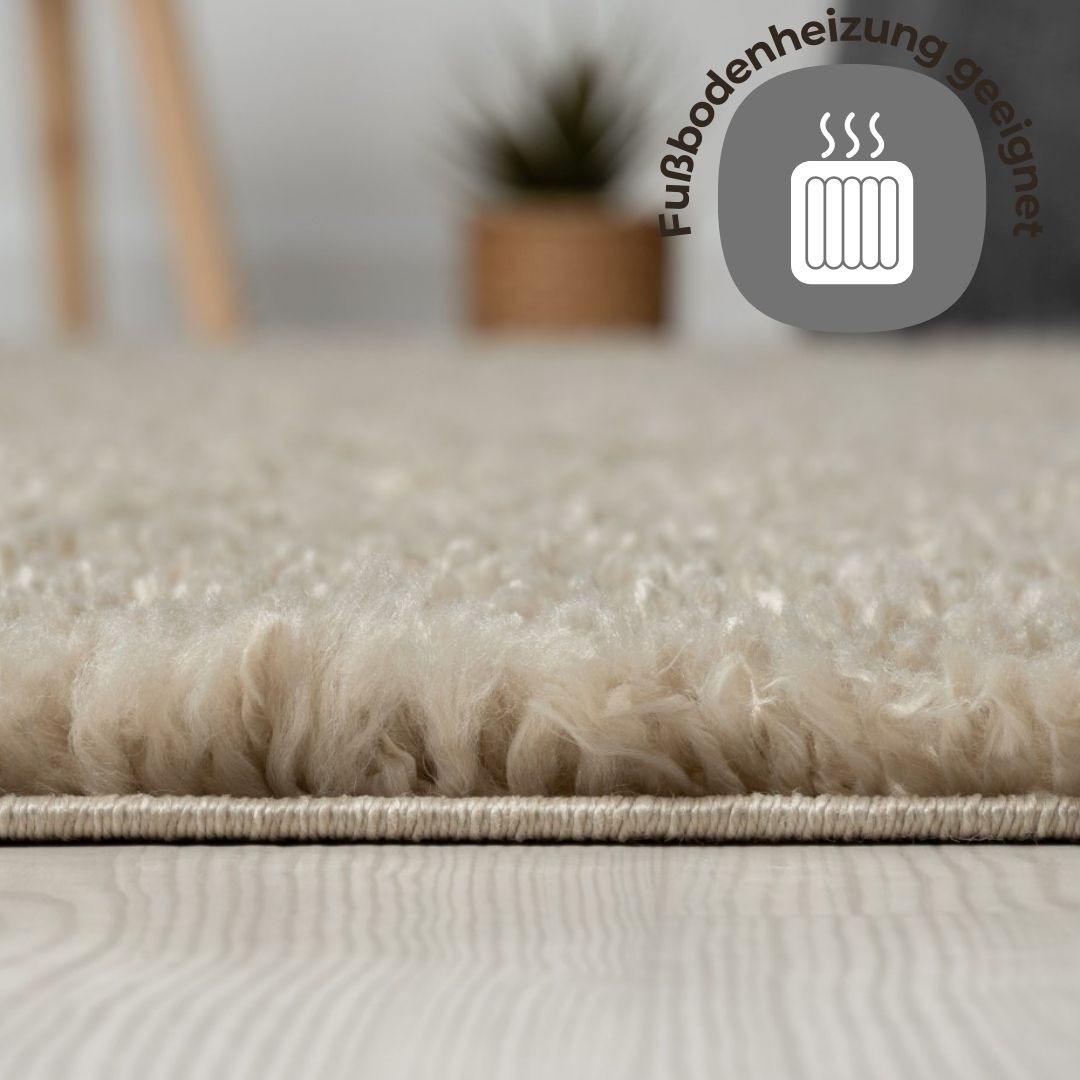my home Hochflor-Teppich »Banji«, rechteckig, 37 mm Höhe, Uni Farben, weich und flauschig, auch als Läufer & in rund erhältlich
