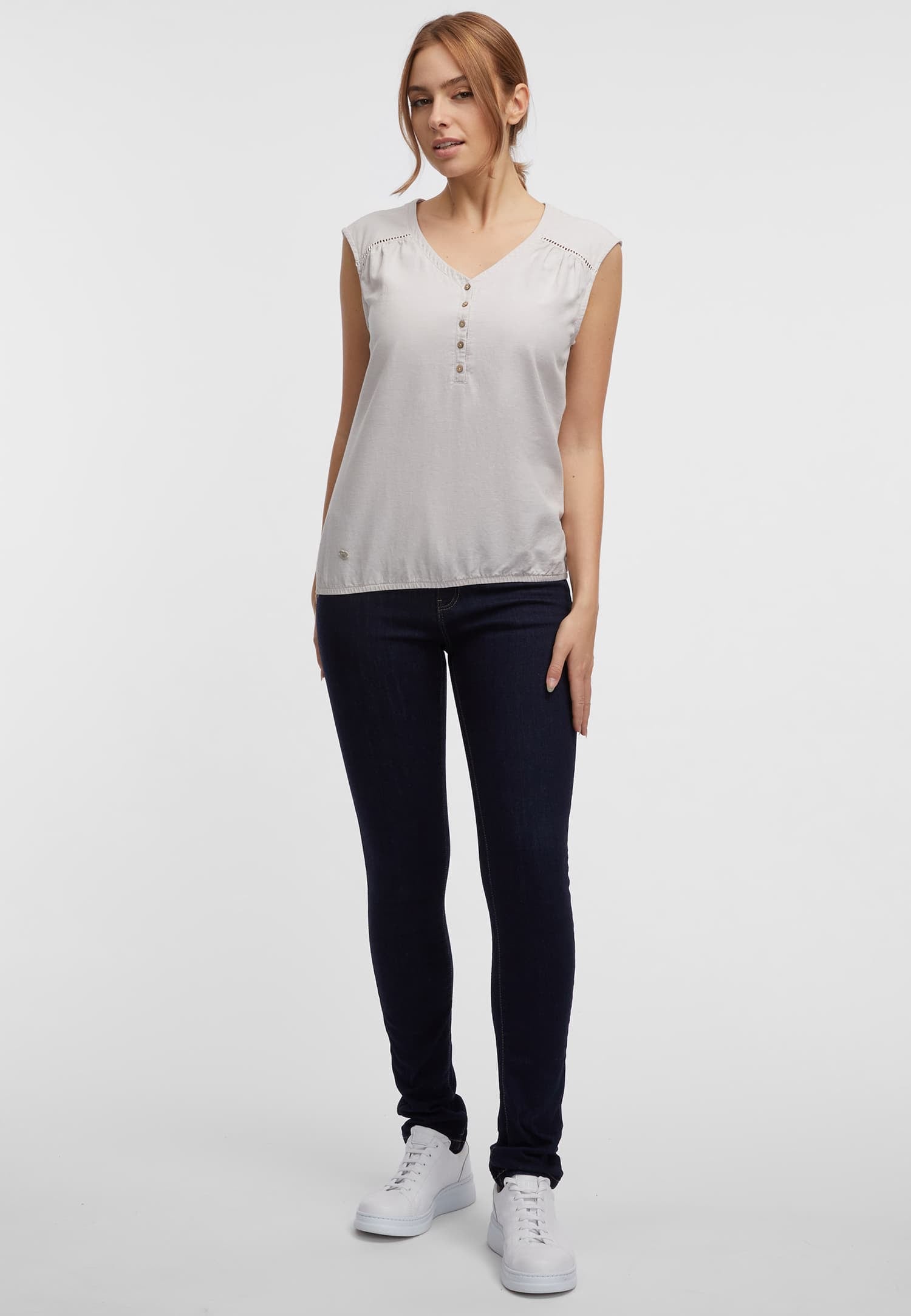 Ragwear V-Shirt »SALTTY LINEN«, mit Leinen