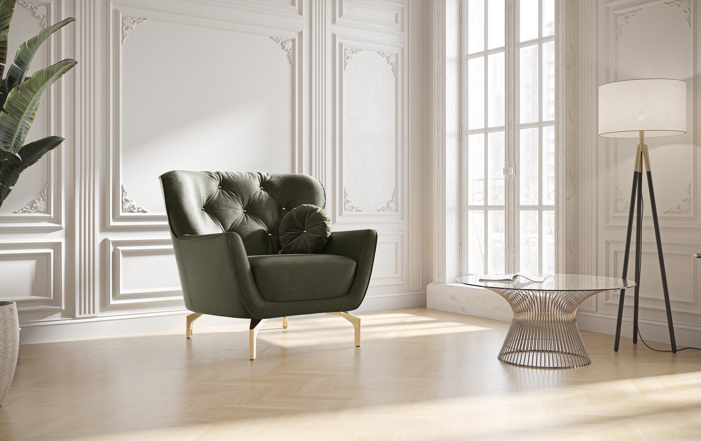 sit&more Sessel »Orient 3«, inkl. 1 Zierkissen mit Strass-Stein, goldfarben günstig online kaufen