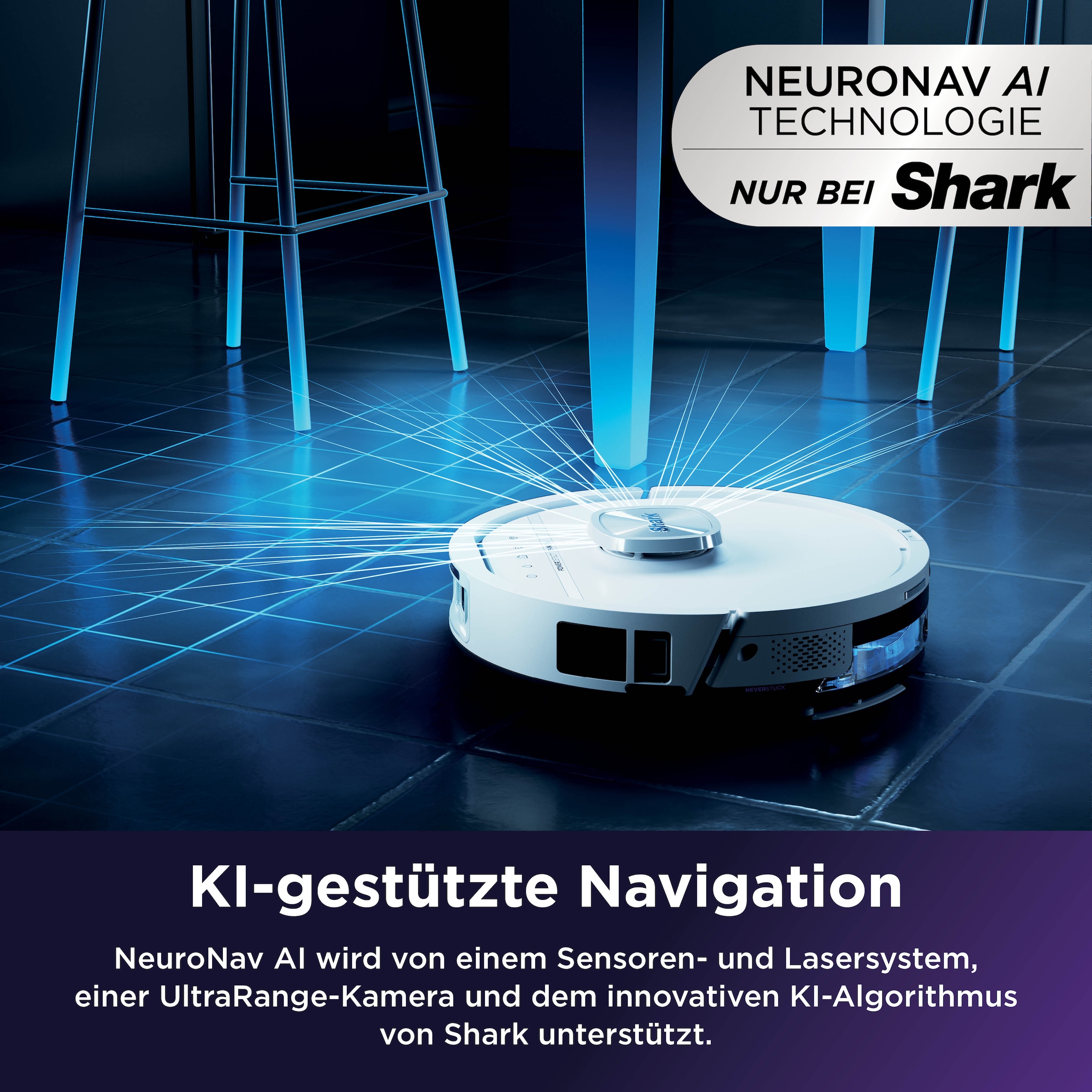 Shark Saugroboter »Shark PowerDetect UV Reveal 2-in-1 Saug- und Wischroboter  Schwarz« UV-Reveal-Technologie, 8 PowerDetect-Technologien