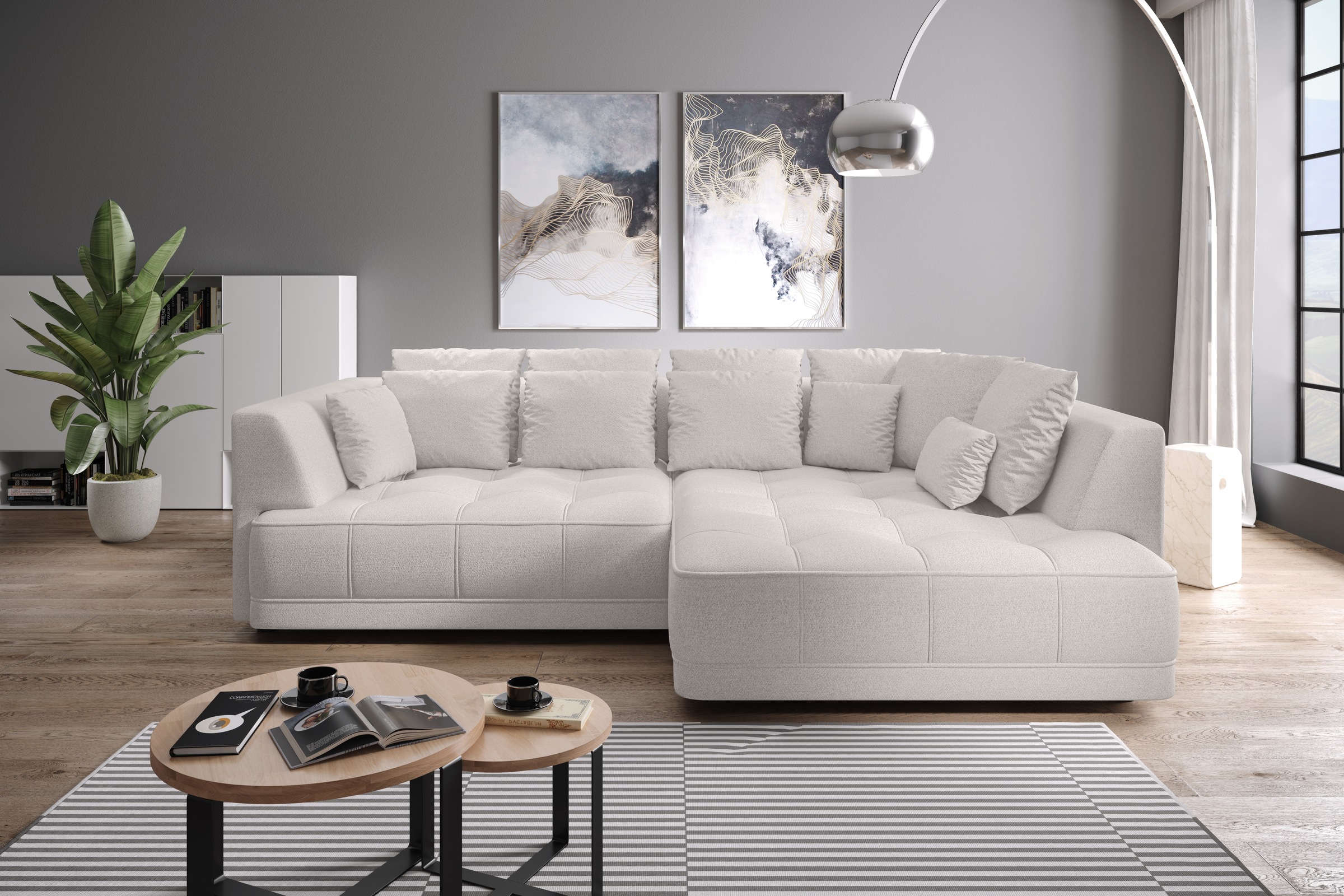 WERK2 Ecksofa »Tiga, Komfortsofa mit elekt. Auszugsfunktion, bequem, L-Form günstig online kaufen