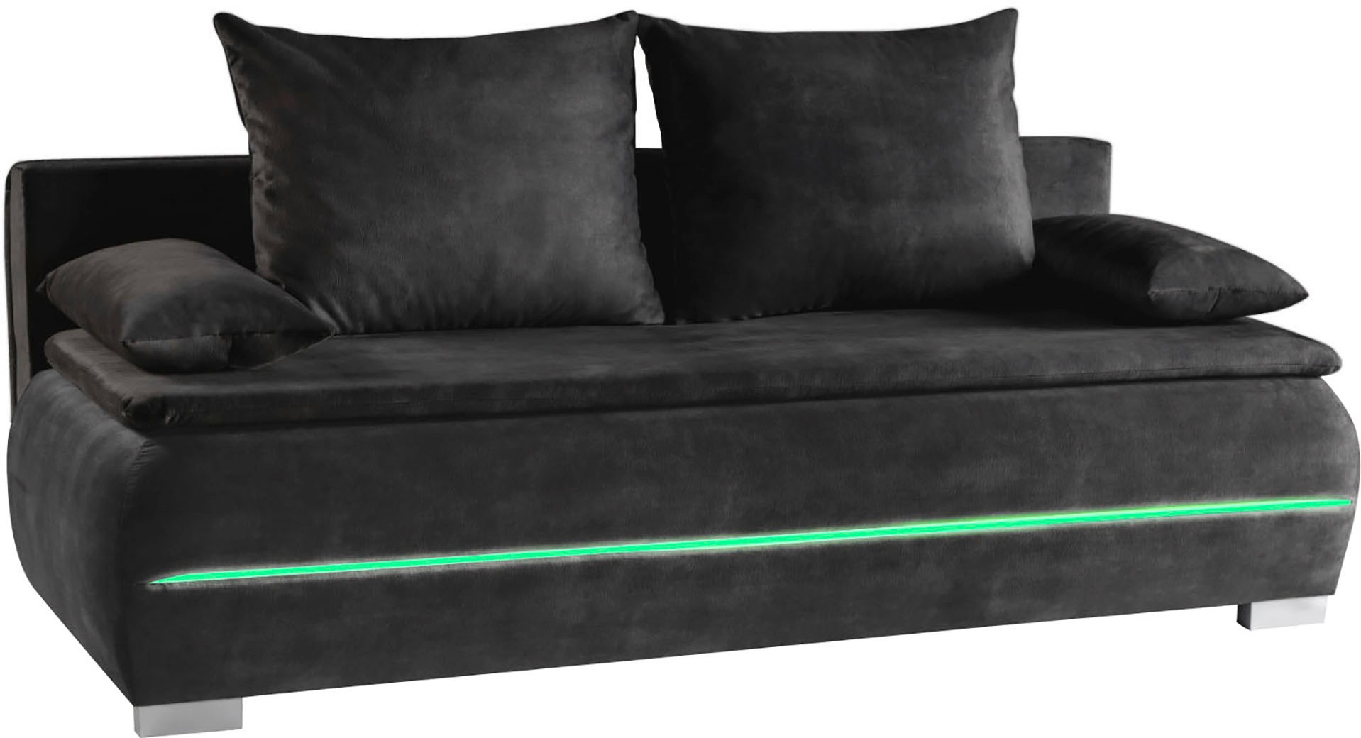 WERK2 Schlafsofa »Tekla LED«, 2-Sitzer Schlafcouch mit Bettkasten & stylischer RGB-LED-Beleuchtung