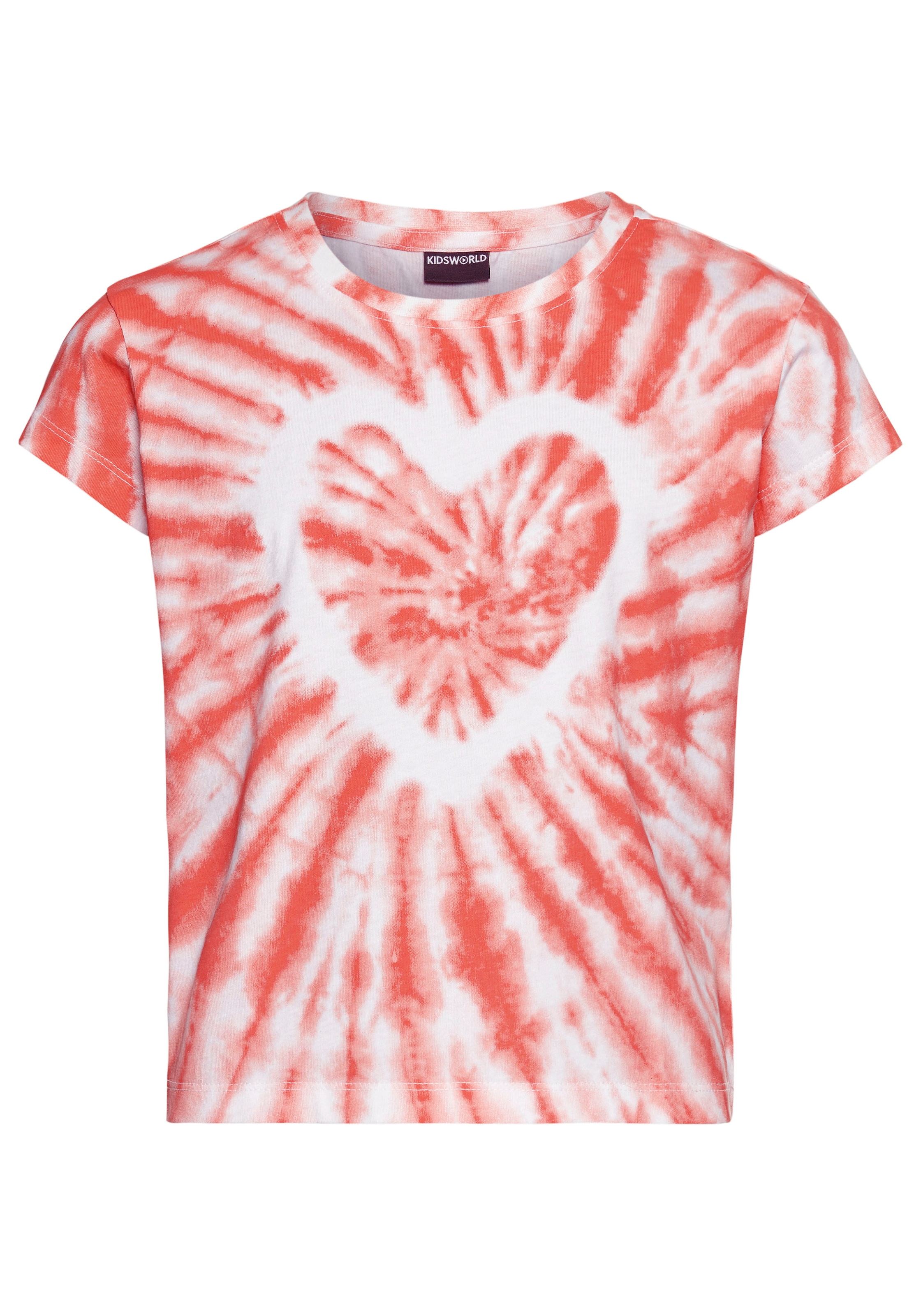 KIDSWORLD T-Shirt »Herz Batik«, Kurzarm, gerade Passform, vielseitig gemustert