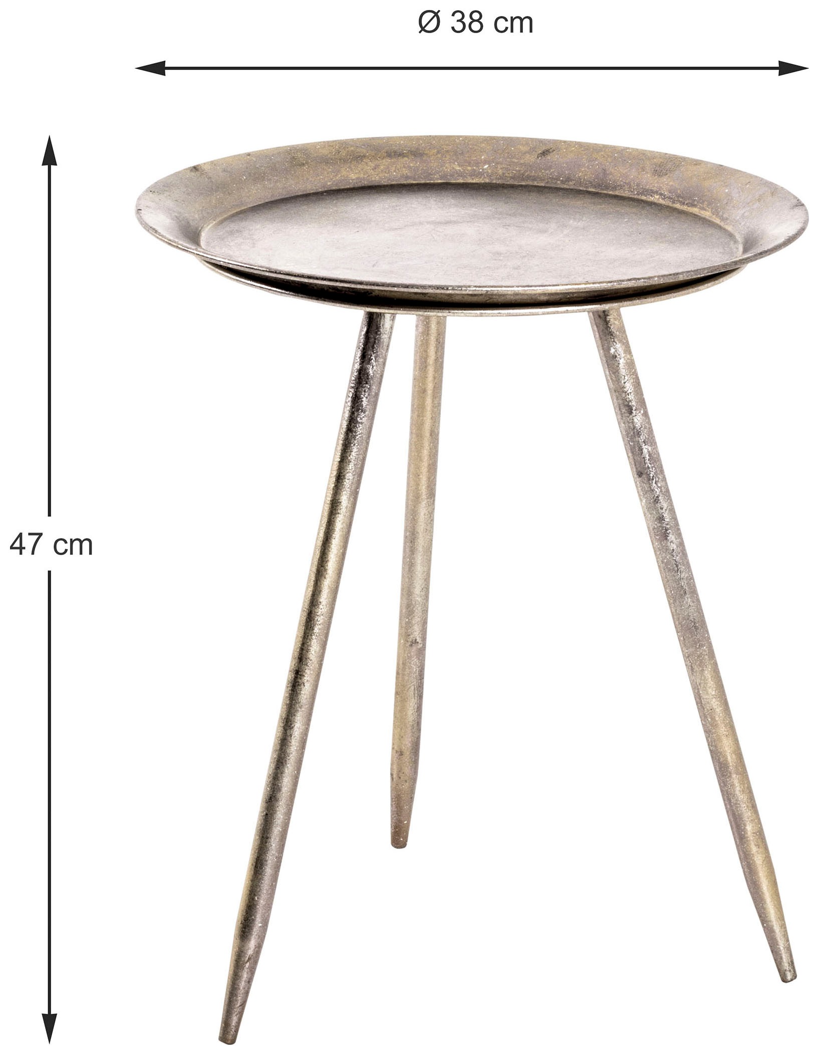 HAKU Beistelltisch »Sofatisch, Wohnzimmertisch« 1 Stk. tlg. rund - aus Metall Kupfer - Ø/H 38/47 cm