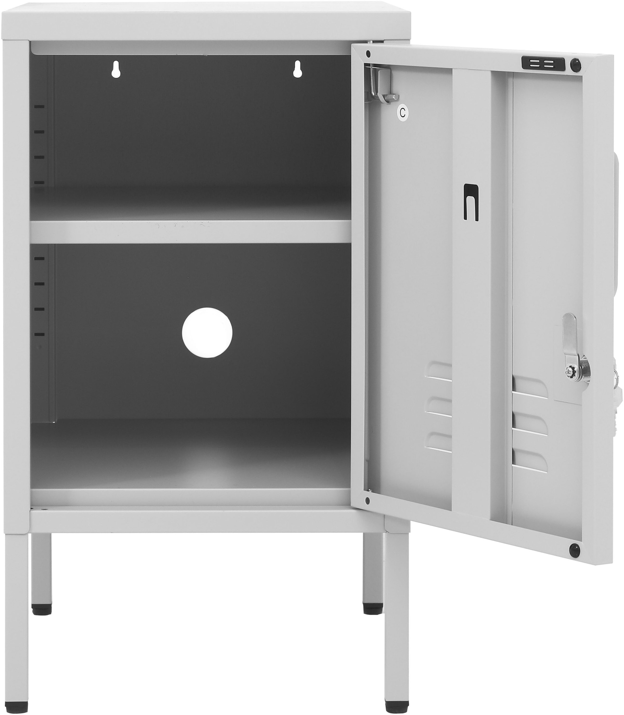 OTTO home Nachtkommode »Nachttisch Nachtkonsole Beistelltisch Metallschrank Siena« in 4 Farben aus Metall Stahlschrank Bestseller,  in der Höhe verstellbar, abschließbar