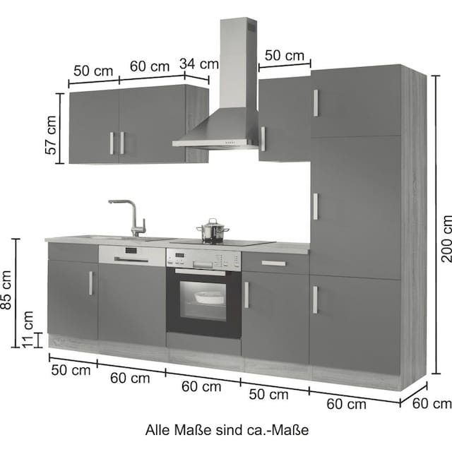 HELD MÖBEL Küchenzeile »Toronto«, mit E-Geräten, Breite 280 cm online  bestellen