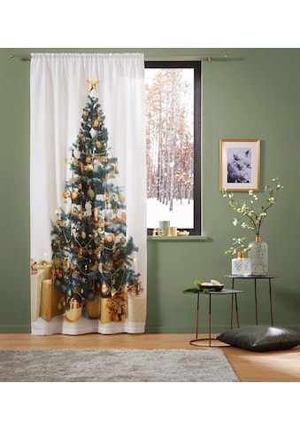 my home Vorhang »Xmas Tree W/LED«, (1 St.), Blickdicht, Tannenbaummotiv, weihnachtlich... kaufen