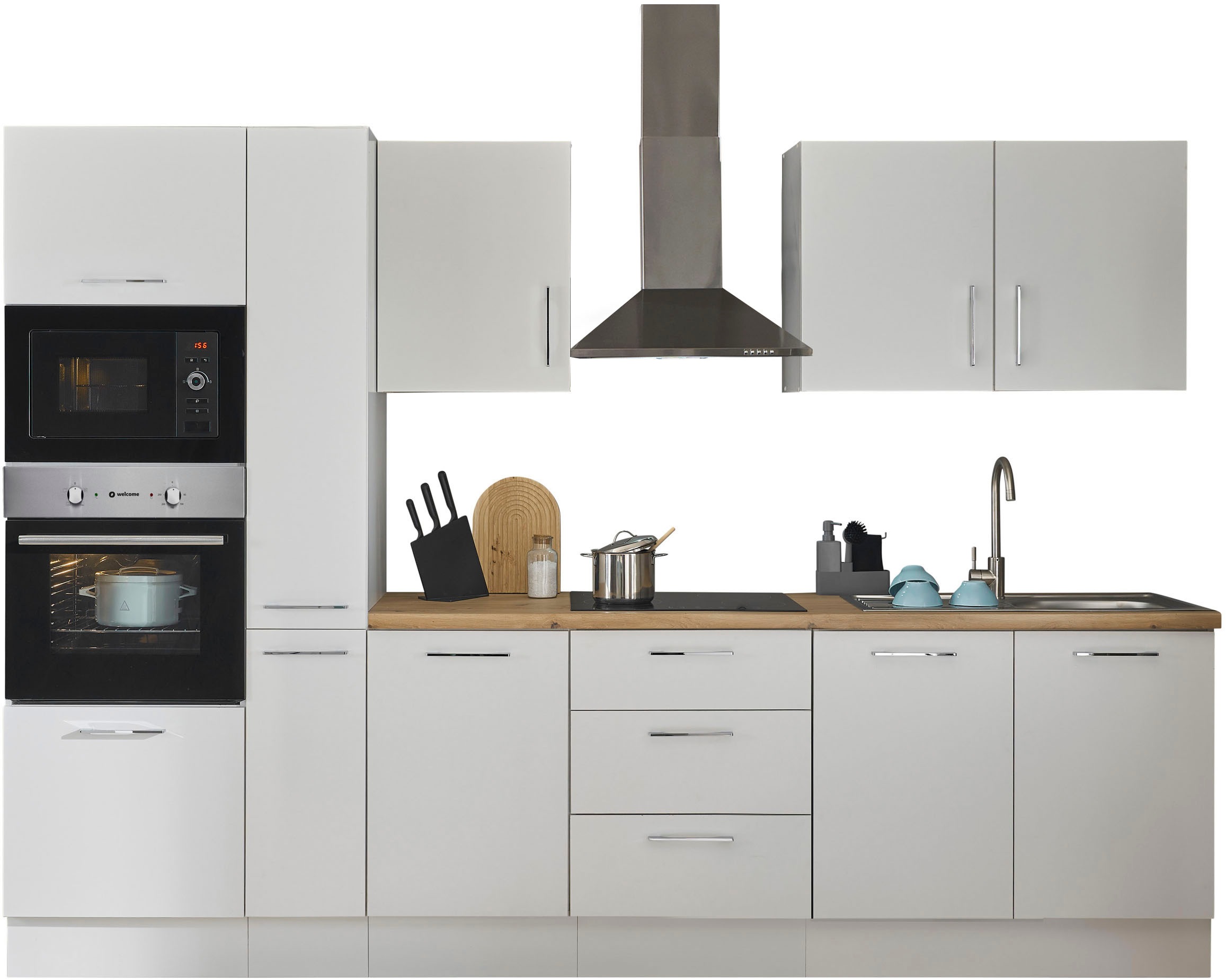 BASIC by Balculina Küchenzeile »Turin«, Breite 300 cm, wahlweise mit E-Gerä günstig online kaufen