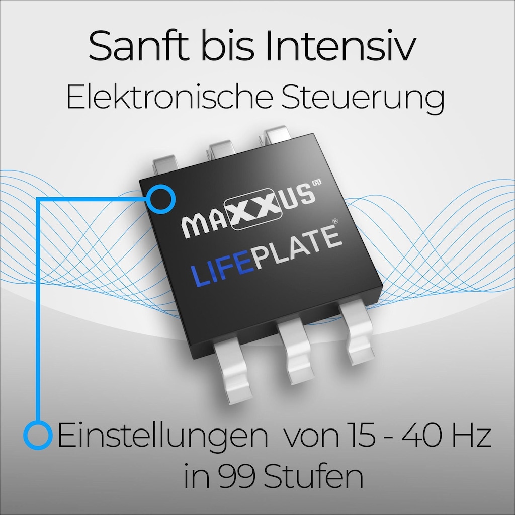 MAXXUS Vibrationsplatte »Lifeplate 2.0«, (Set, 3 tlg., mit Trainingsbändern-mit Trainingsplan)