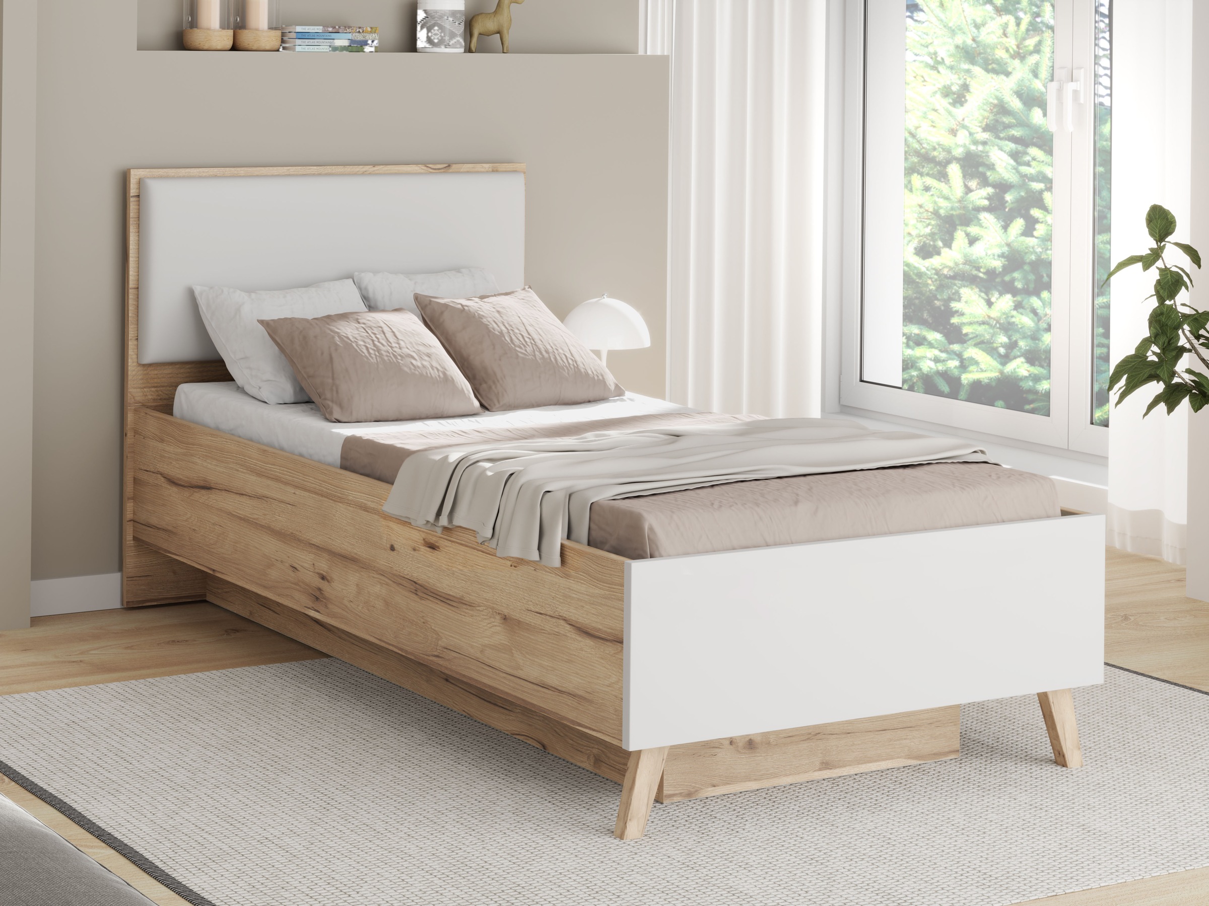 FORTE Stauraumbett »Vankka viel Stauraum, skandinavisches Design, Made in E günstig online kaufen