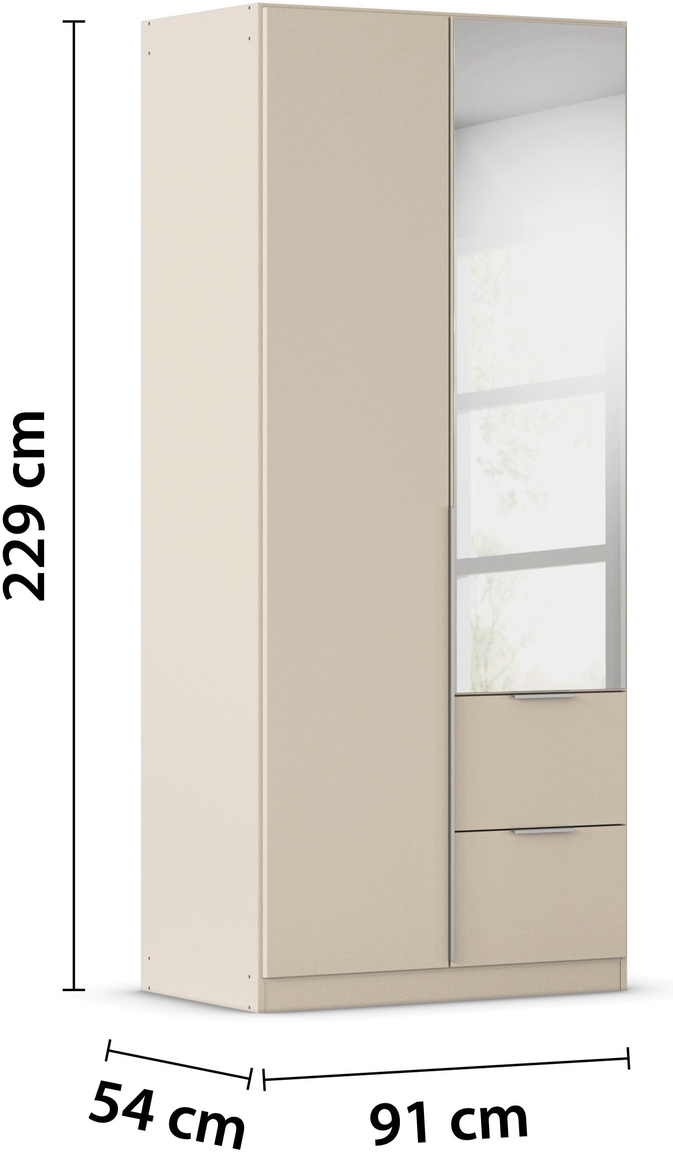 rauch Drehtürenschrank »Kleiderschrank Schrank Garderobe AGORDO mit Dekor- oder Hochglanzfront«, mit Außenschubkästen, in 6 Breiten und 2 Höhen MADE IN GERMANY
