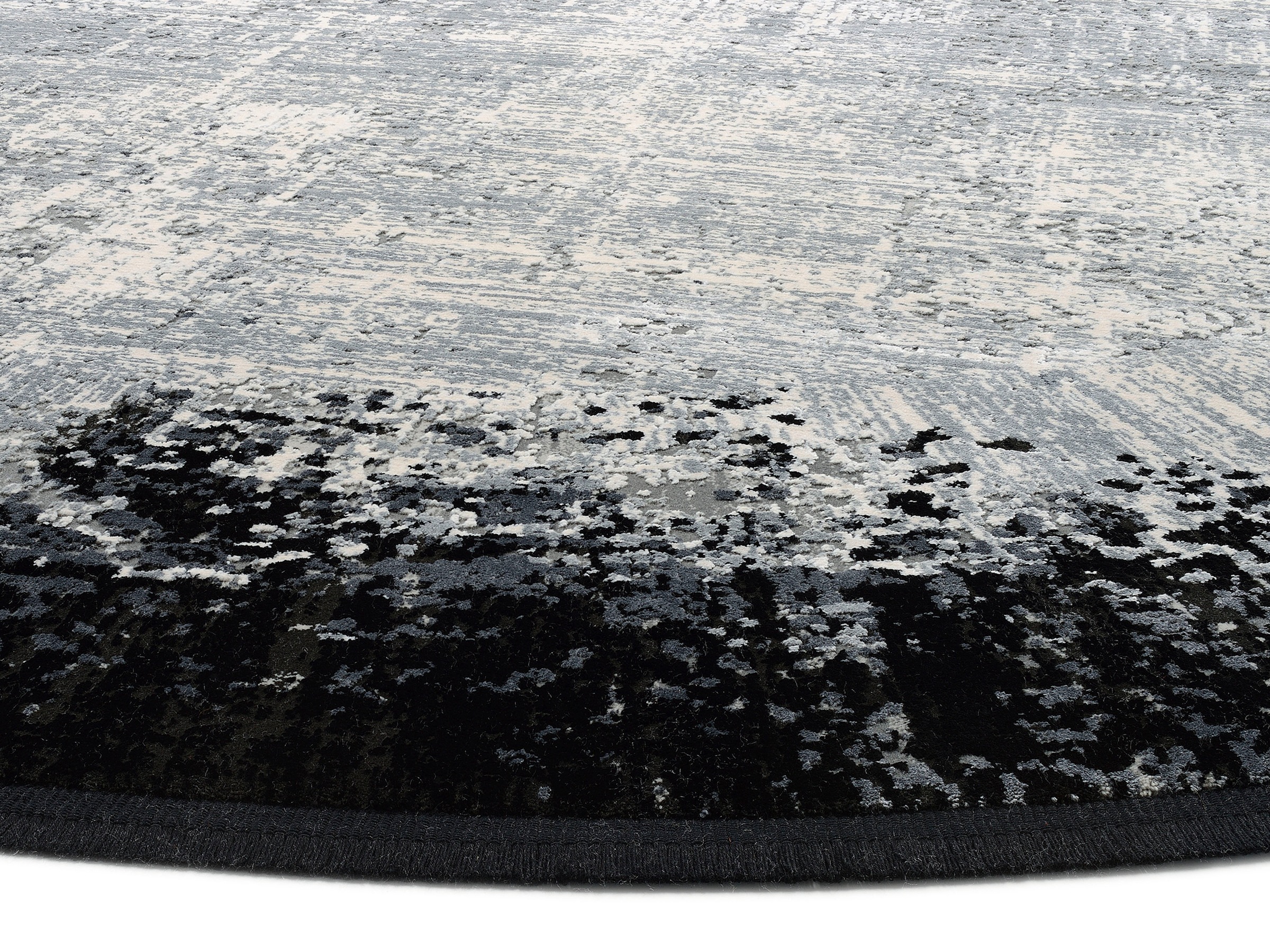 WK WOHNEN Teppich »BORDER«, rund, 8 mm Höhe, hochwertiger Viskoseanteil, samtweiche Oberfläche mit 3 D Effekt