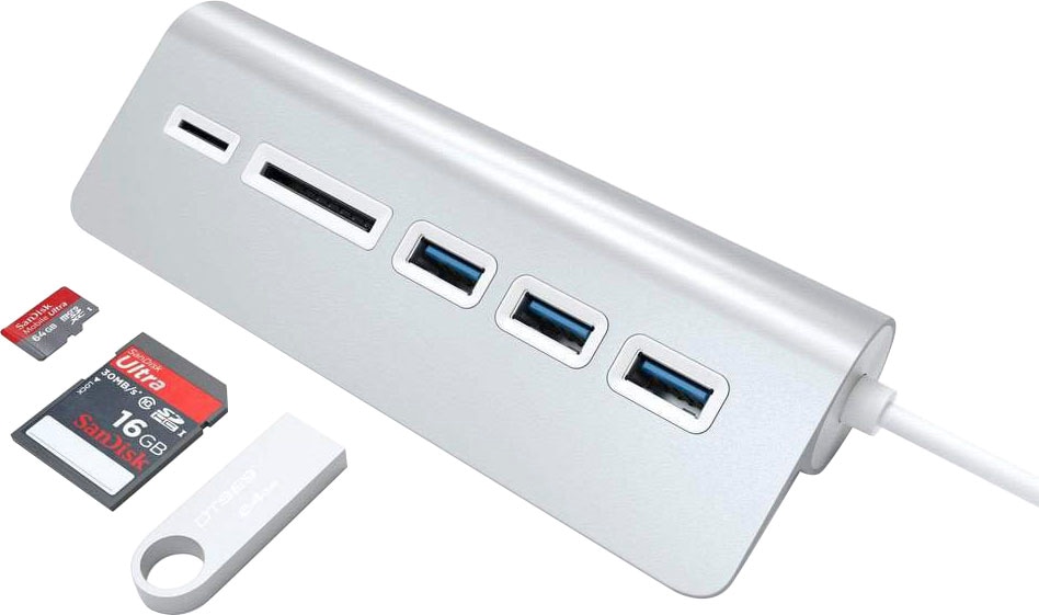 Satechi Smartphone-Adapter »Aluminum USB 3.0 Hub & Card Reader«