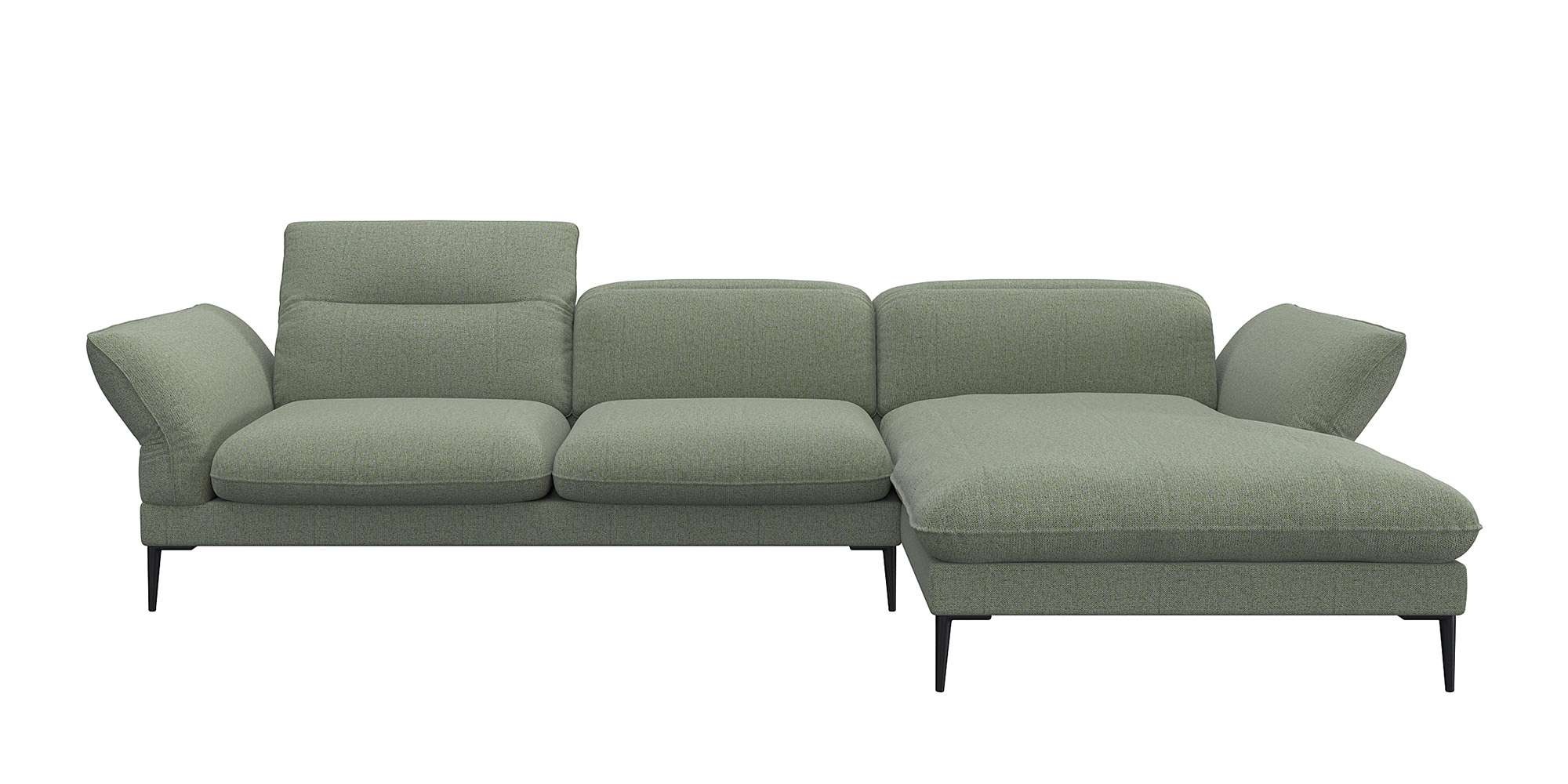 FLEXLUX Ecksofa »Salino, Funktionssofa mit Recamiere, Relaxsofa, Ecksofa«, Sofa mit Arm- und Kopfteil-Verstellungen, Kaltschaum & Stahl-Wellen