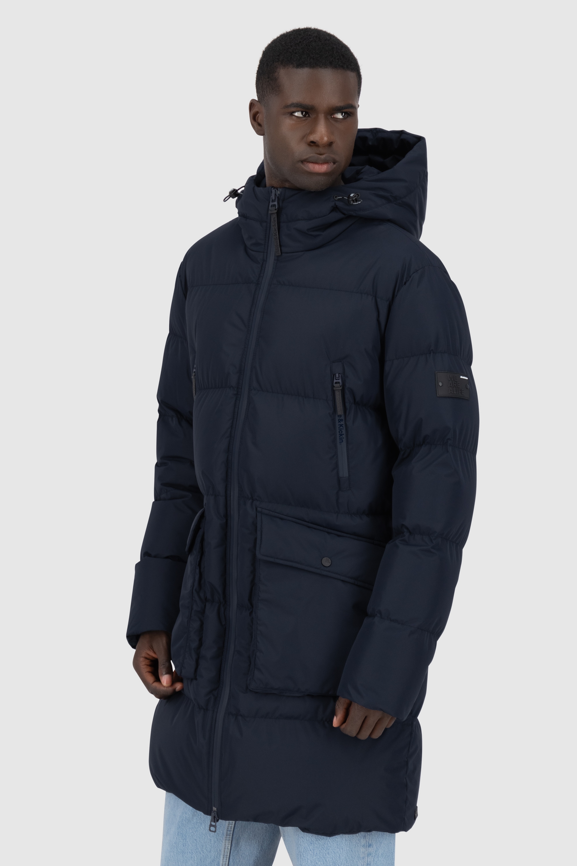 Alife & Kickin Steppjacke »Herren NinoAK A«, mit Kapuze, lange Jacke mit gefütterter Kapuze und bequemer Schnittform