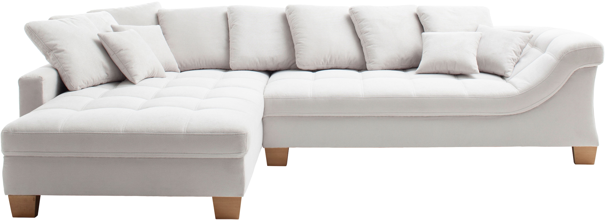 Mr. Couch Ecksofa »Bologna, L-Form, mit Holzfüßen«, wahlweise mit Kaltschaum