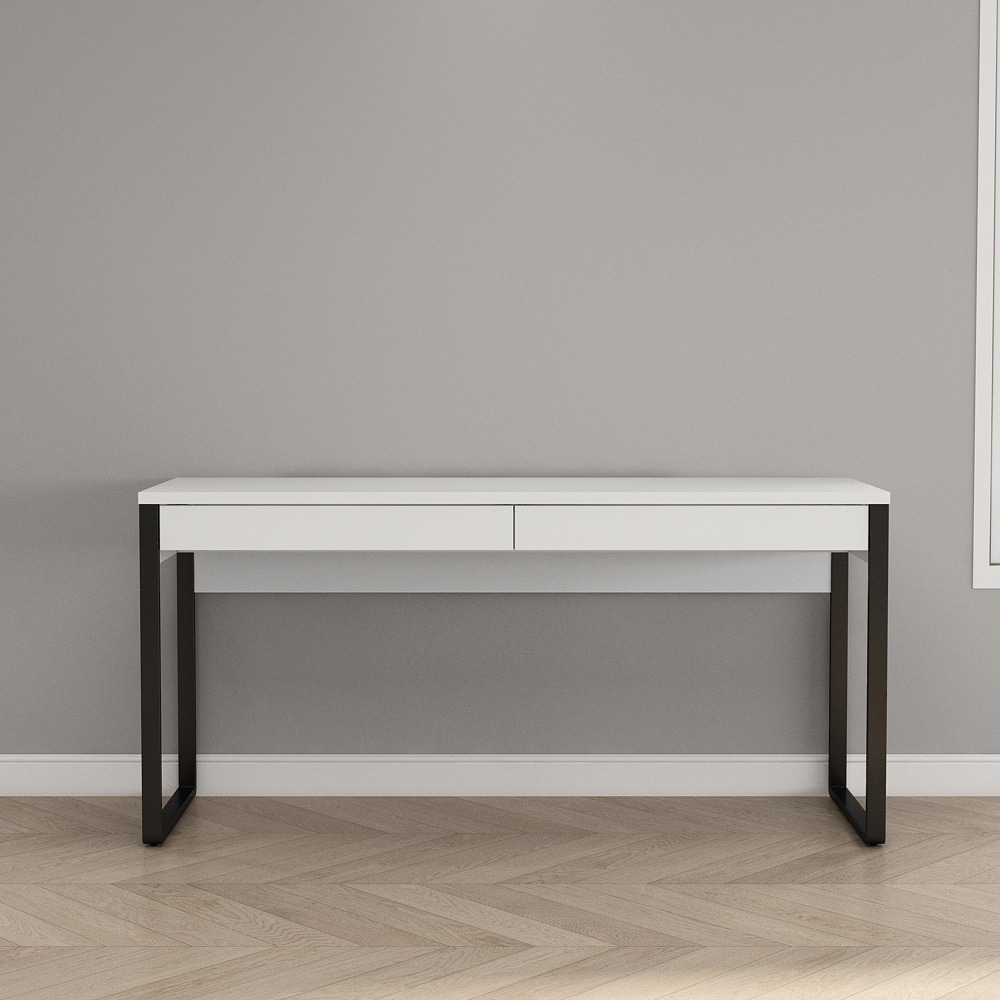 OTTO home Schreibtisch »Moid, Computertisch im modernen Design,« Breite 120/140/160 cm, mit Metallbeinen & Schublade