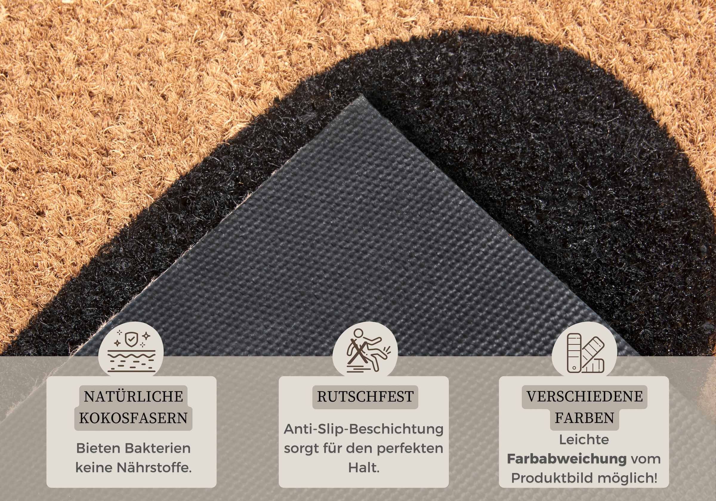 HANSE Home Fußmatte »Mix Mats Kokos Heart, Türmatte«, rechteckig, 15 mm Höhe, Kokos, Schmutzfangmatte, Outdoor, Rutschfest, Innen, Kokosmatte, Flur