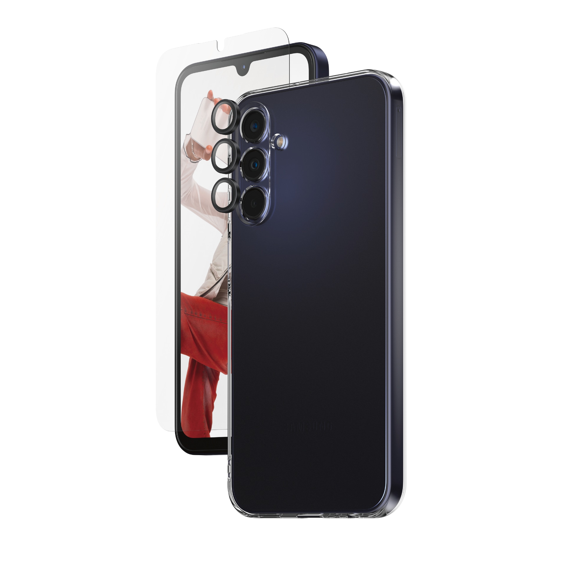 SAFE by PanzerGlass Displayschutzglas »3-in-1 Bundle Set Screen Protector, Case und Camera Lens Protector«, für Samsung Galaxy A15-Samsung Galaxy A15 5G, Bildschirmschutz, Kameraschutz, Backcover, Rundumschutz, 360 Grad