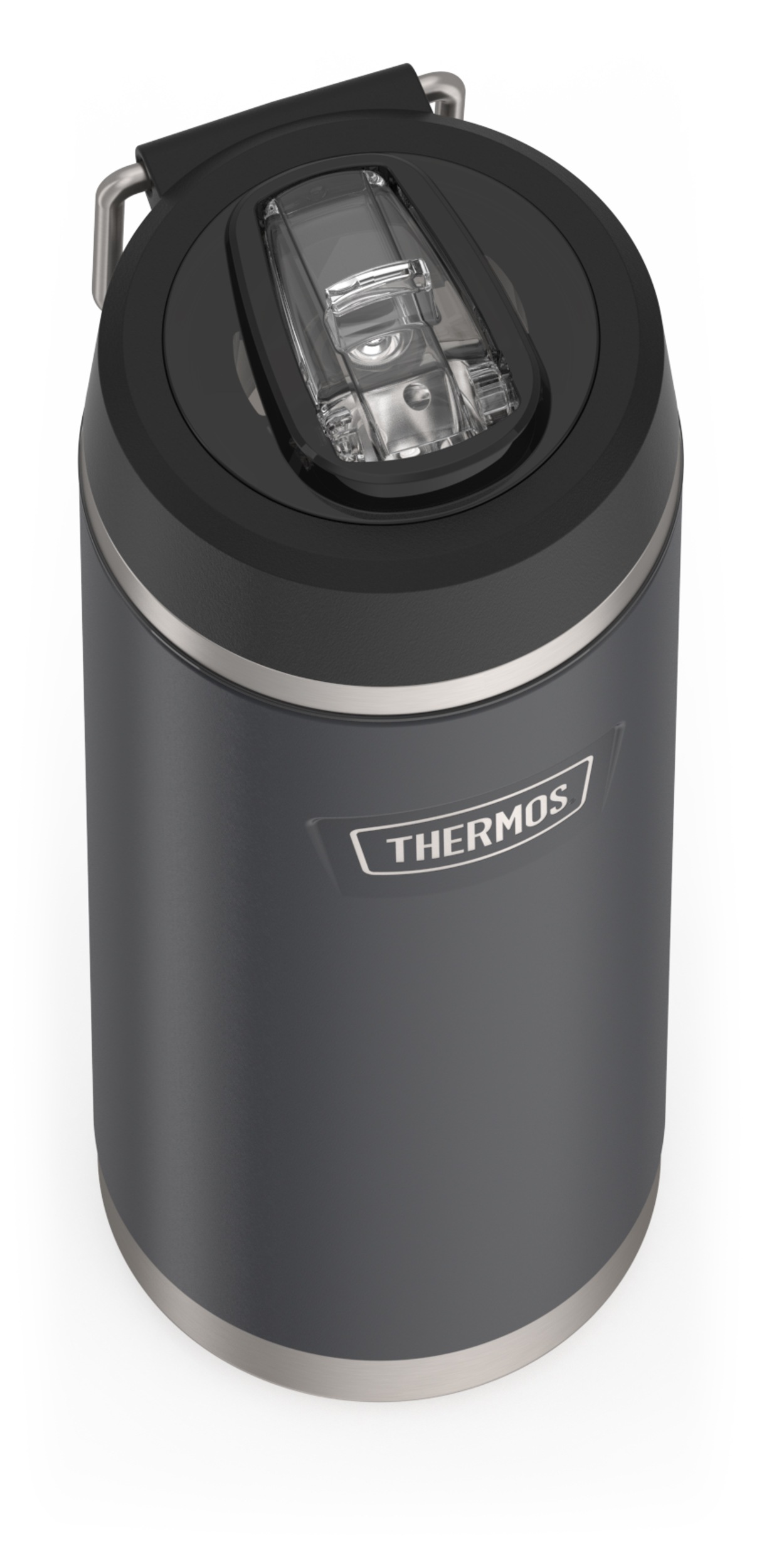 THERMOS Isolierflasche »ICON WATER BOTTLE, Edelstahlkörper, spülmaschinenfest«, (1 tlg.), 0,71l, 12h kalt, schappsicher mit einklappbarem Flip-Strohalm