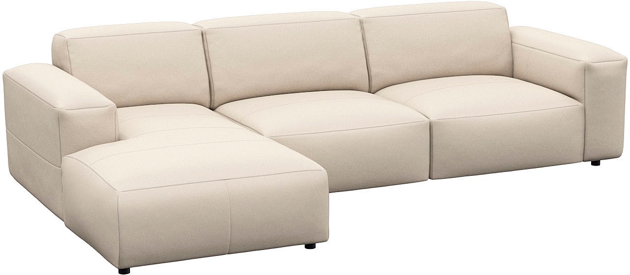 FLEXLUX Ecksofa »Lucera bequem und komfortabel durch hochwertigen Sitzaufbau, L.Form«, modern & anschmiegsam, Kaltschaum, Stahl-Wellenunterfederung