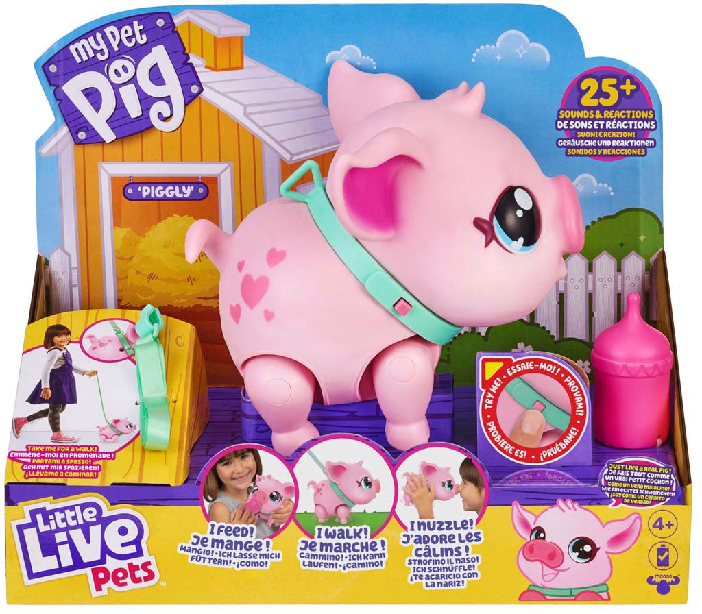 Moose Spielfigur »Little Live Pets,  Mein Hausschwein Piggly« mit Geräuschen und Reaktionen