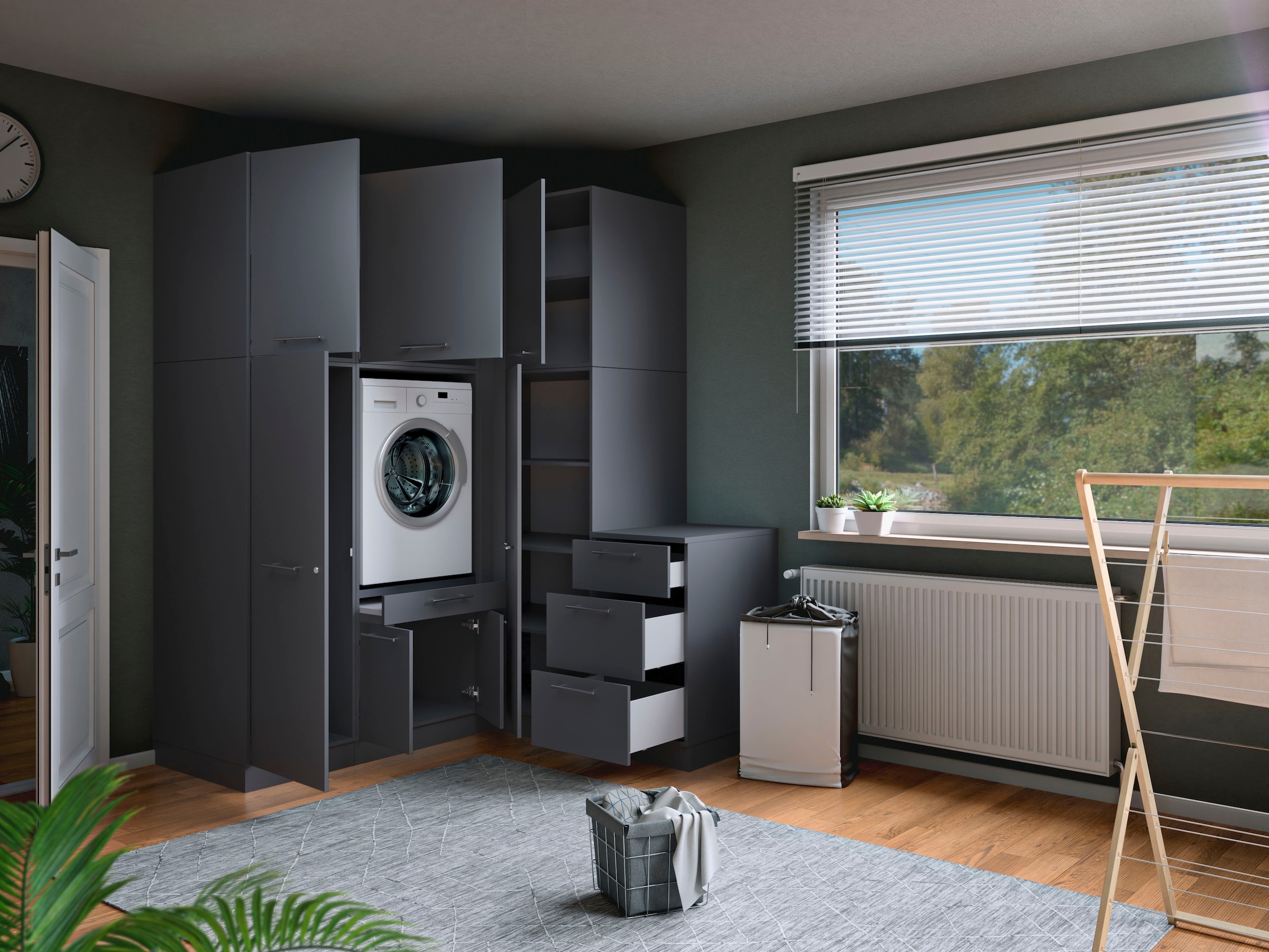 Laundreezy Mehrzweckschrank-Set »Laundreezy, 7-tlg. Mehrzweckschrank-Set B/H/T 186/238/68 cm« 7 Stk. tlg.