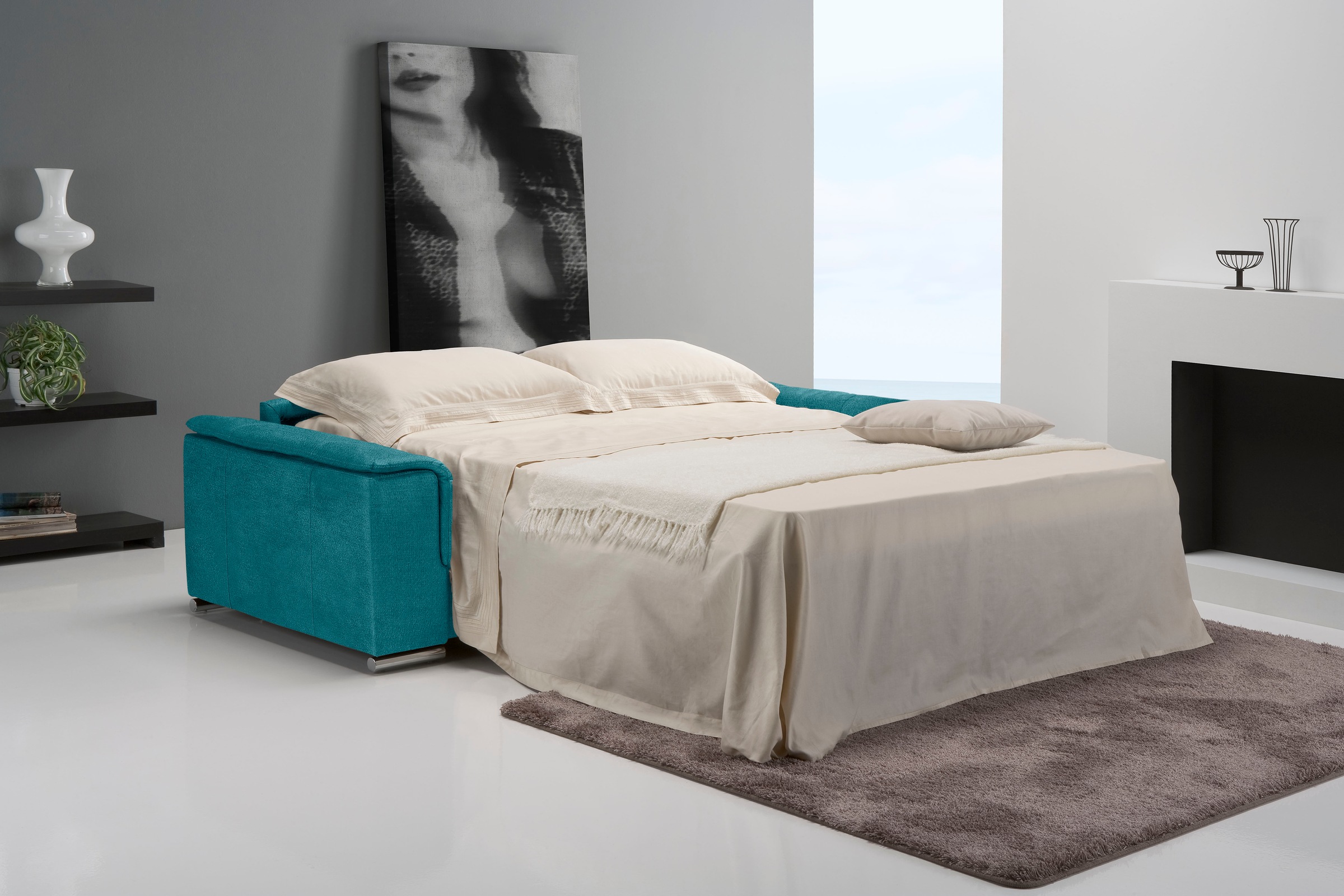 Egoitaliano Schlafsofa »Cecilia, modern & elegant, erstklassiger Sitzkomfort, Dauerschläfer«, inkl. Matratze und hochwertigem Metallbettrahmen, toller Schlafkomfort