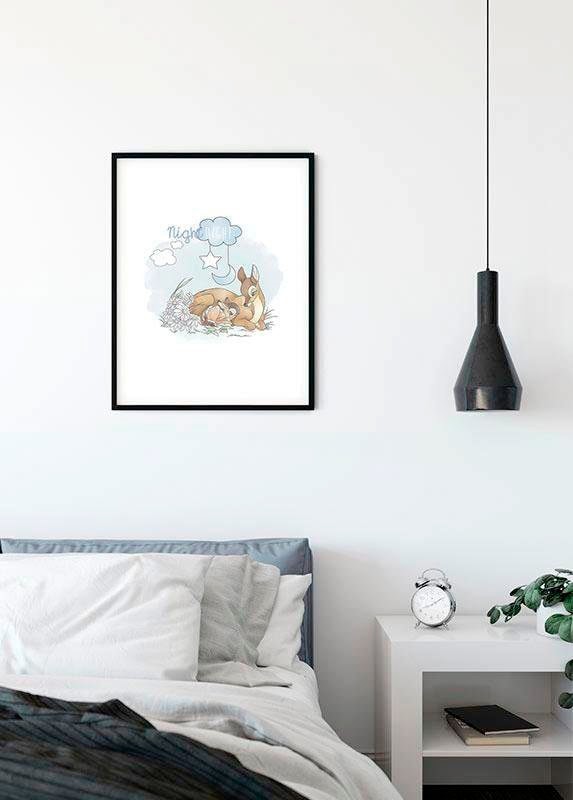 Komar Bild »Bambi Good Night«, Disney, (1 St.), Wandbild zur Dekoration im Kinderzimmer - ohne Rahmen