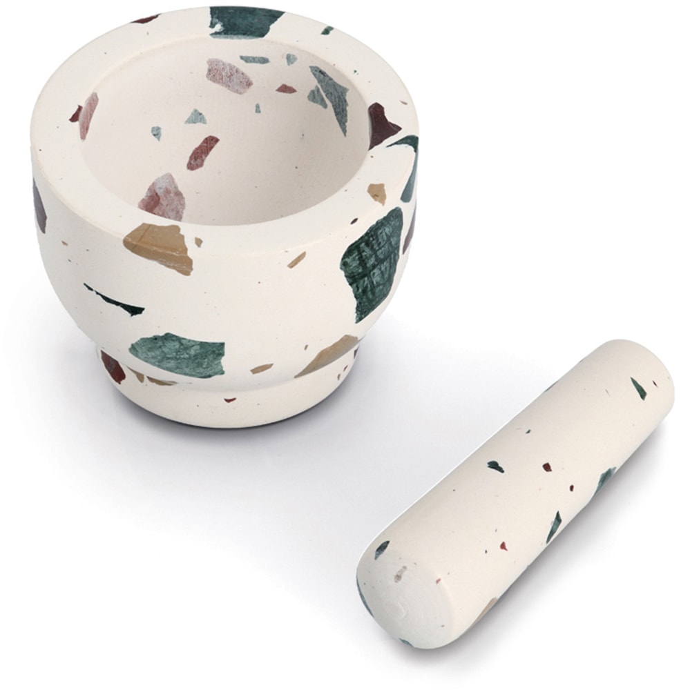 Zeller Present Mörser »& Stößel-Set, "Terrazzo"« Natur-Granit, 1,7 kg, 240 ml