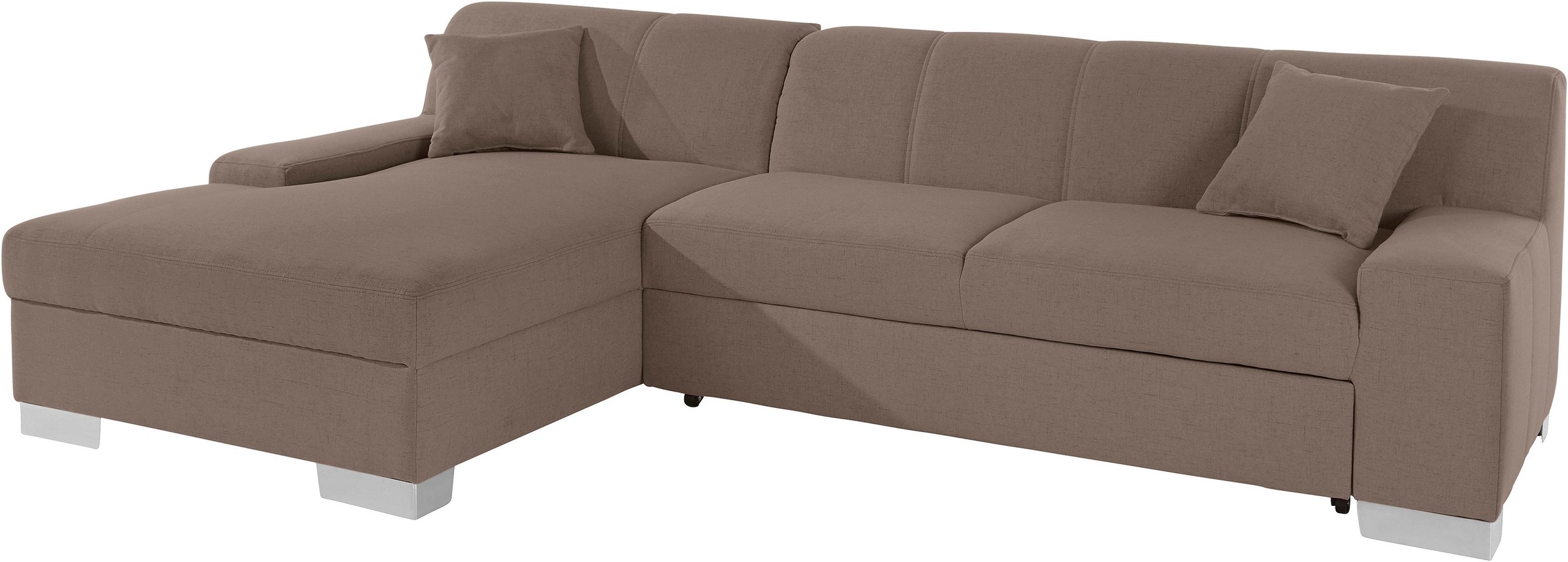 DOMO collection Ecksofa »Bero, elegant und zeitlos, flache Armlehnen, L-For günstig online kaufen