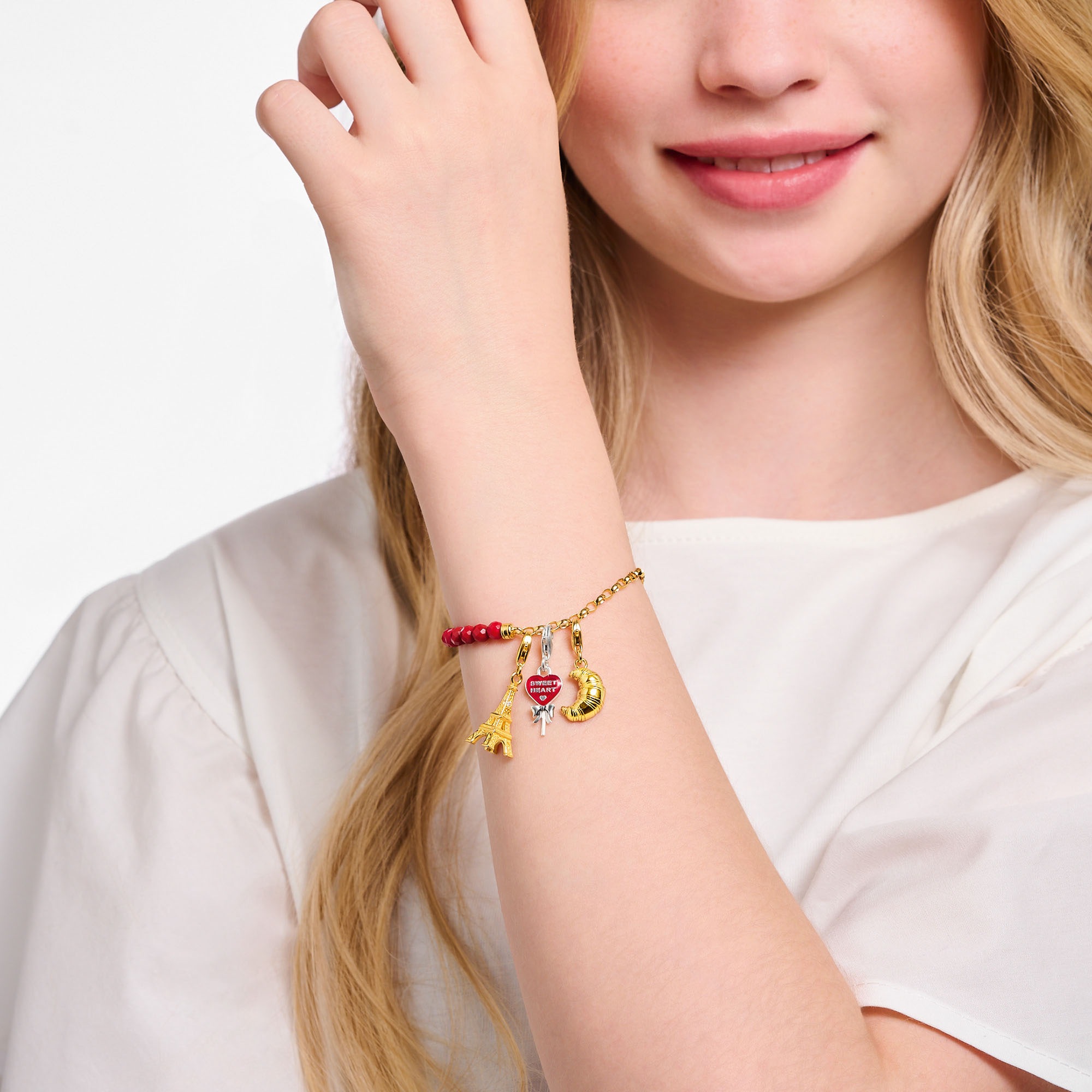 THOMAS SABO Charm-Einhänger »Eiffelturm mit weißem Zirkonia, 2074-643-21, 2075-414-39«, mit Zirkonia (synth.)