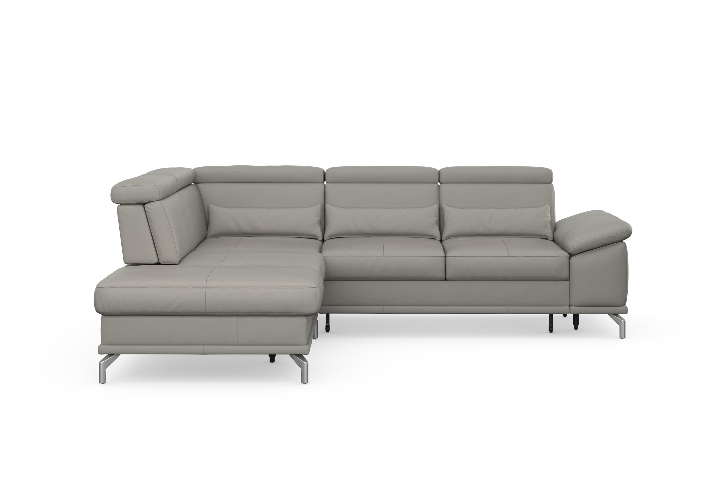 sit&more Ecksofa »Cabrio L-Form, mit Sitztiefenverstellung, Arm- und Kopfteilverstellung«, 3 Nierenkissen, Federkern, optional Bettfunktion und Stauraum