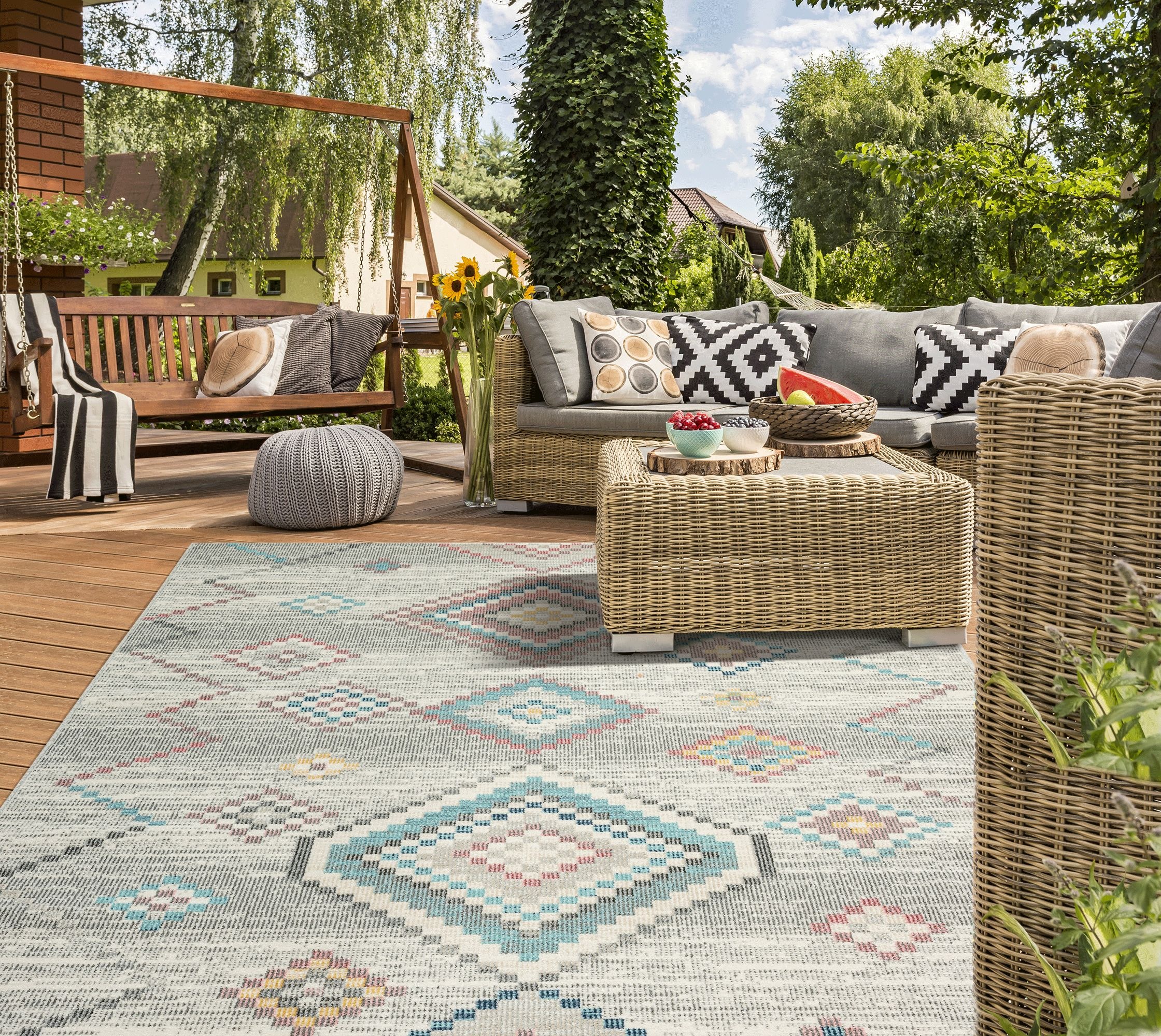 the carpet Teppich »Palma«, rechteckig, 4 mm Höhe, Outdoor moderner robuster In und Outdoor Teppich